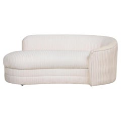 Mid Century  Chaise Lounge in Pleated Organza
