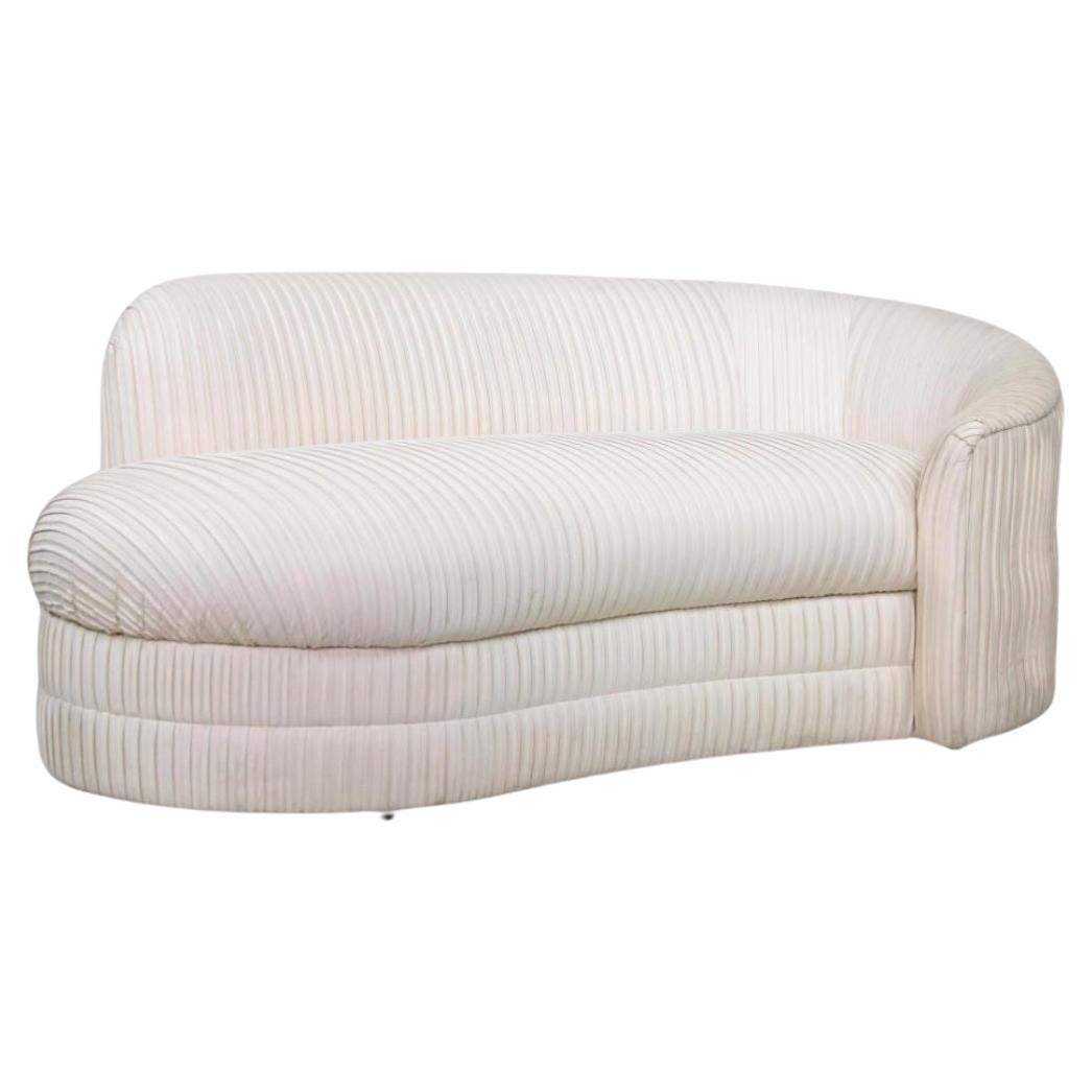 Hand-Crafted Mid Century  Chaise Lounge in Pleated Organza