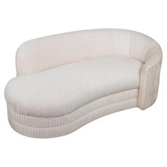 Mid Century  Chaise Lounge in Pleated Organza