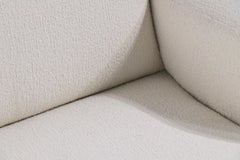 Mid Century Chaise Lounge in White Boucle by Lawrence Peabody for Selig C 1950's