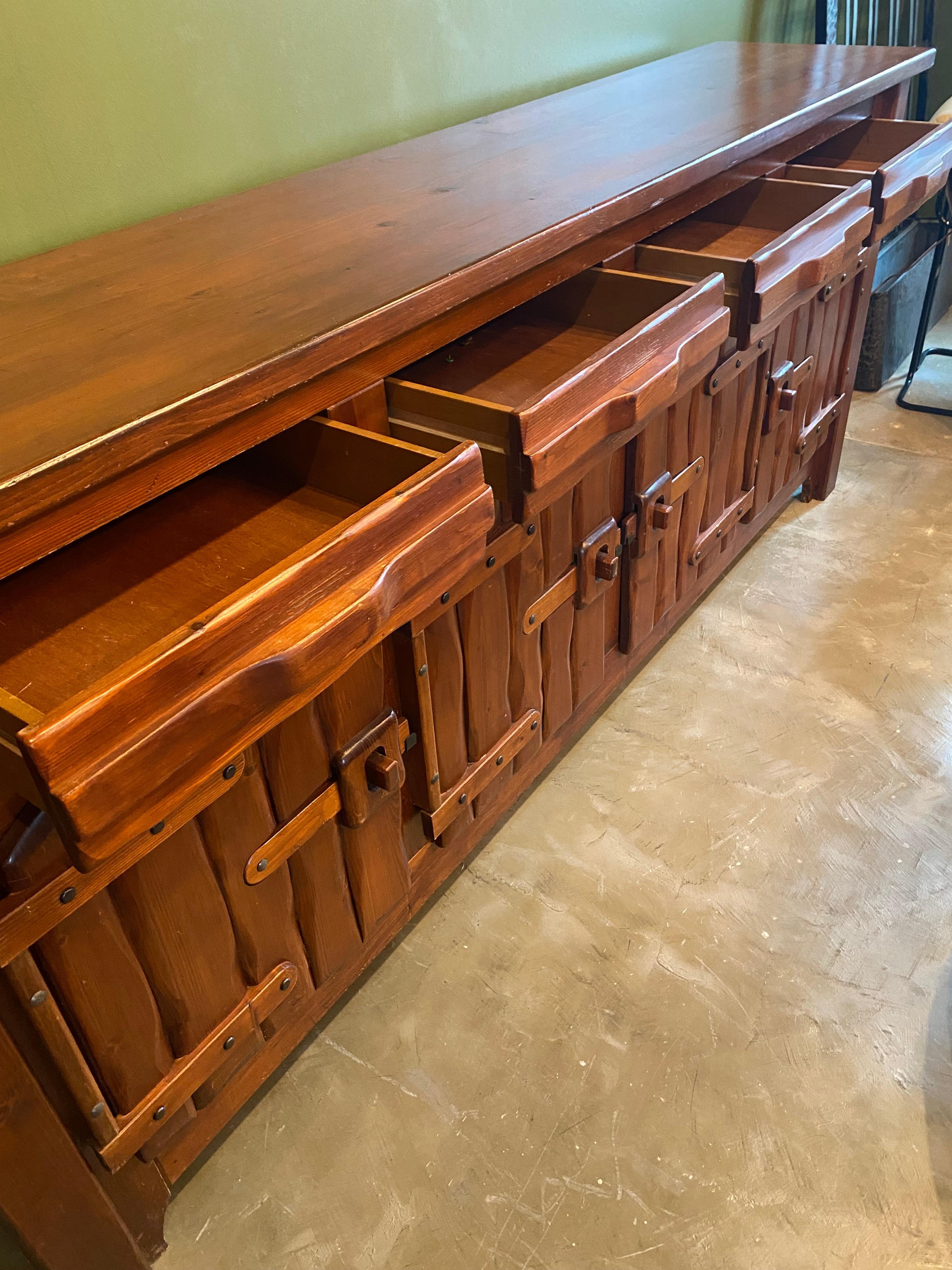 Mid-Century Chalet Style Sideboard, France, 1960's For Sale 6