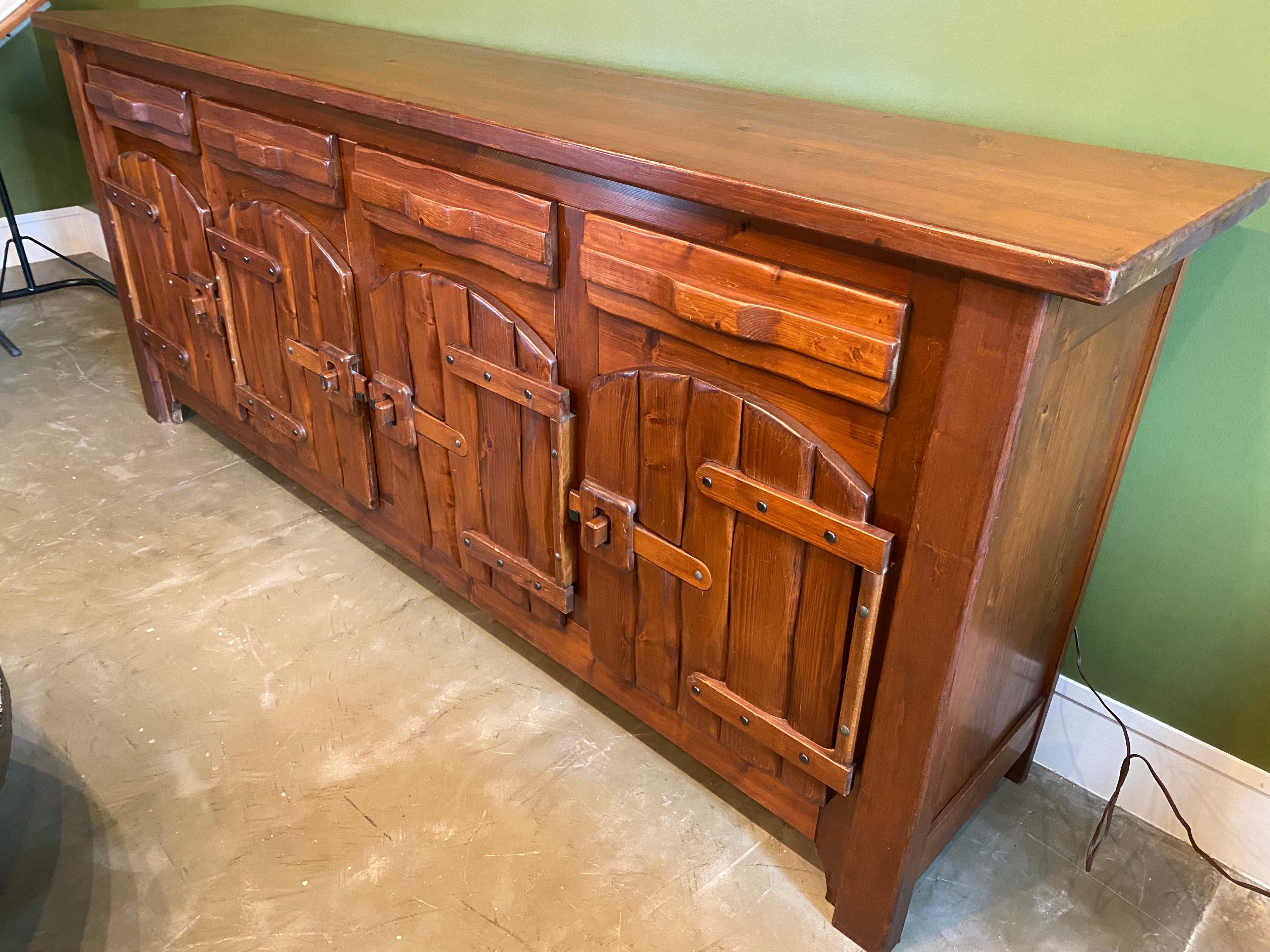 Mid-Century Chalet Style Sideboard, France, 1960's For Sale 8