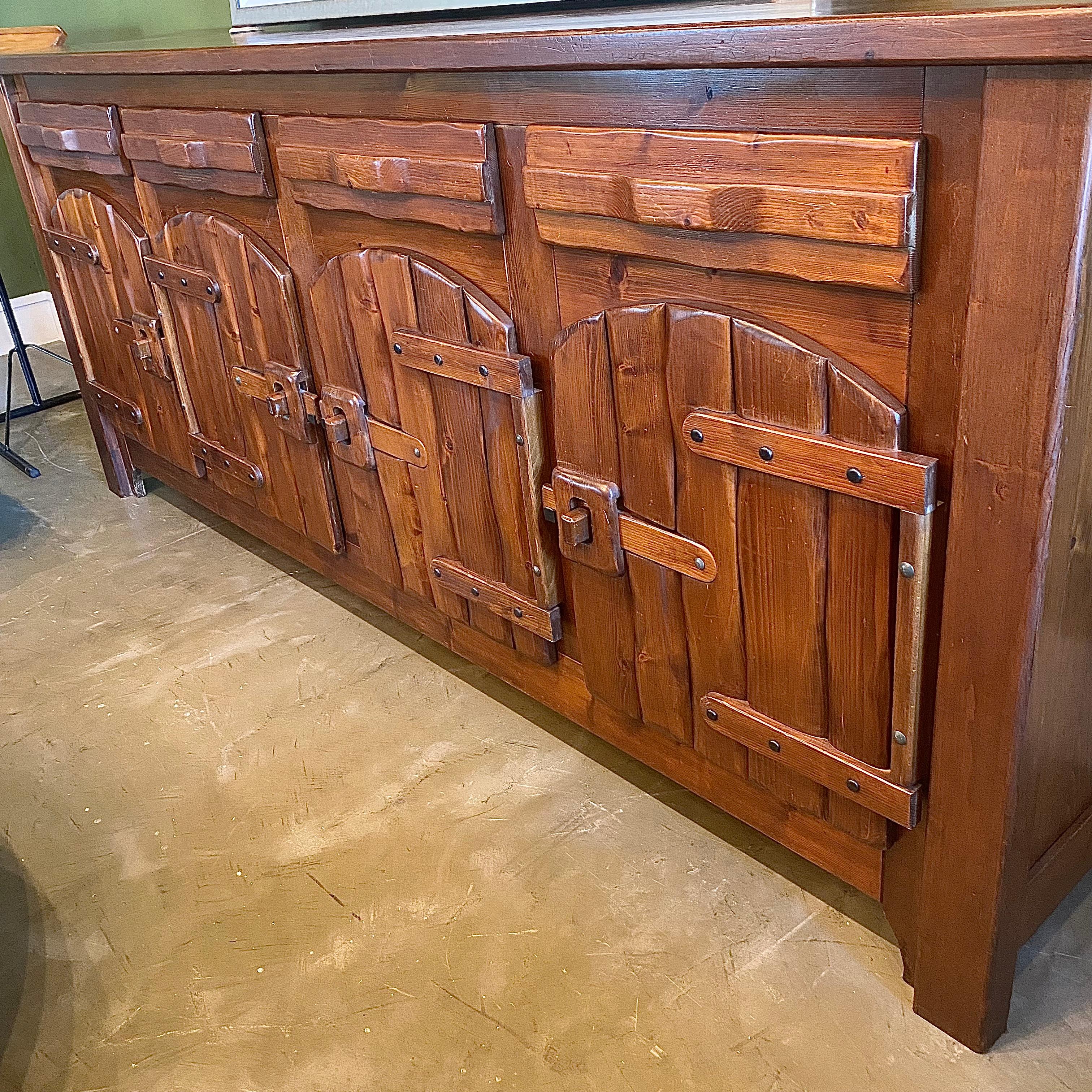 20th Century Mid-Century Chalet Style Sideboard, France, 1960's For Sale