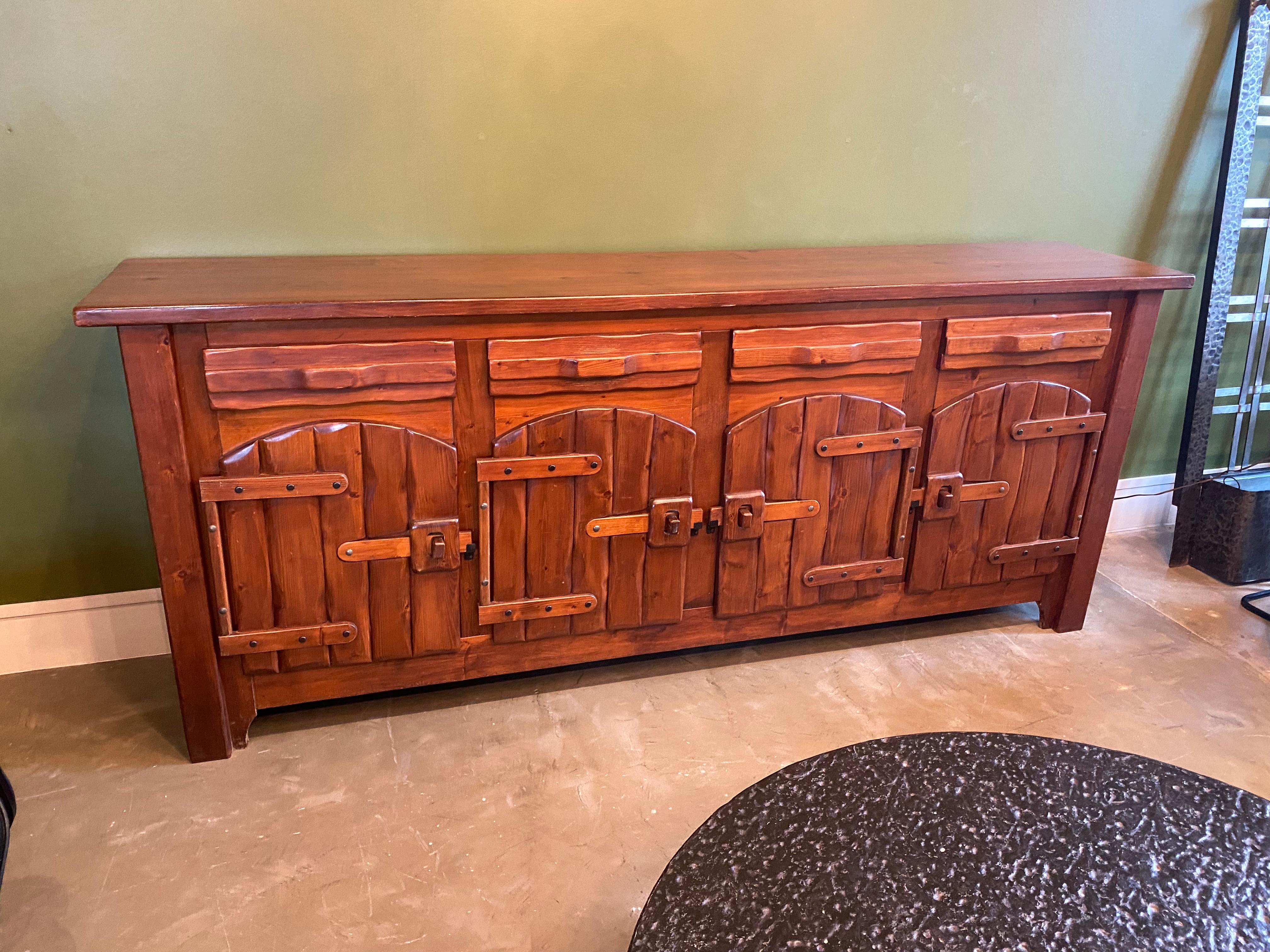Elm Mid-Century Chalet Style Sideboard, France, 1960's