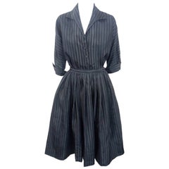 Mid Century Chalk Stripe Taffeta Set