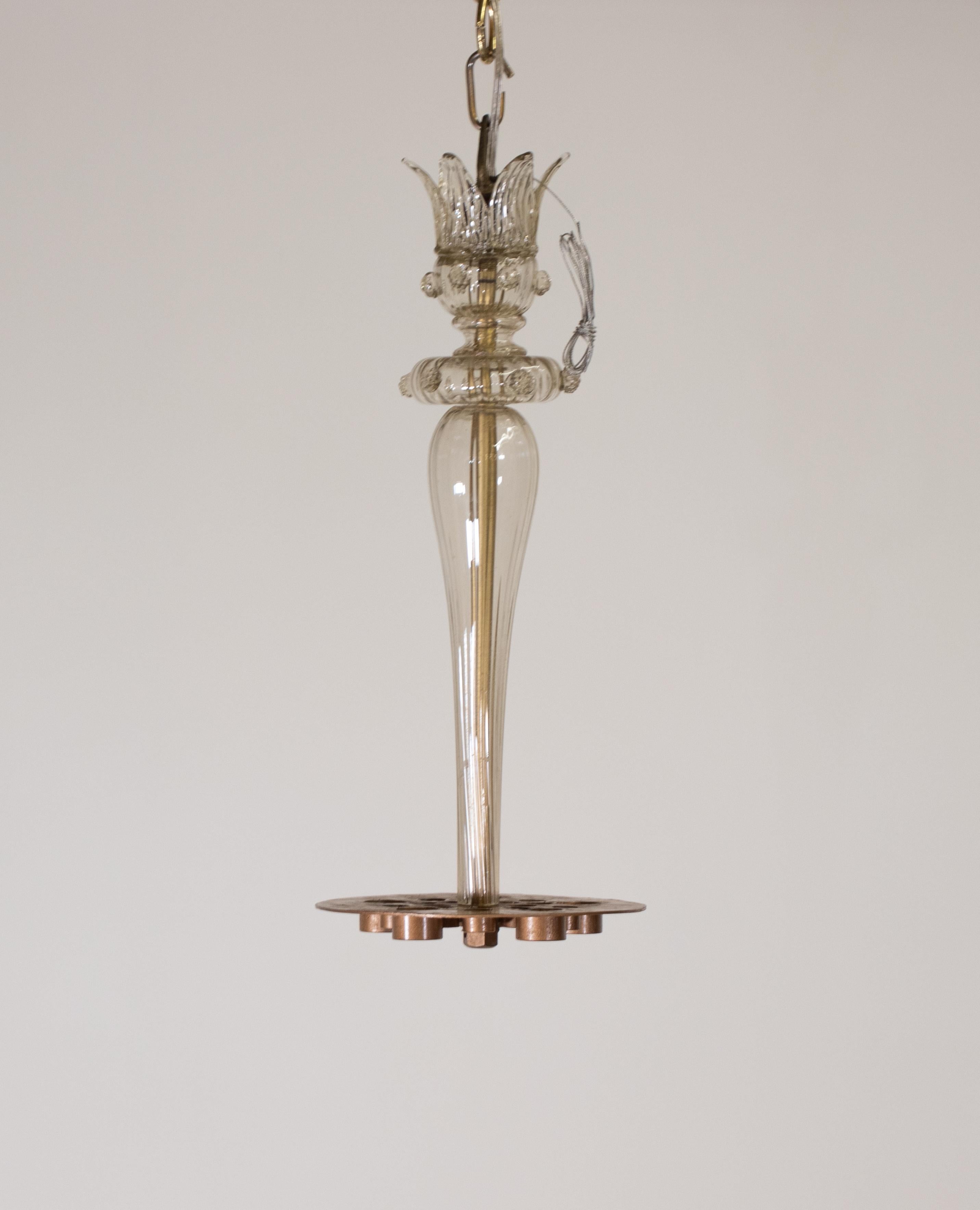 Mid Century Champagne Murano Chandelier For Sale 6