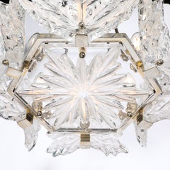 Lustre en cristal dépoli « Champs-Élysées » du milieu du siècle, signé René Lalique