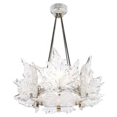 Lustre en cristal dépoli « Champs-Élysées » du milieu du siècle, signé René Lalique