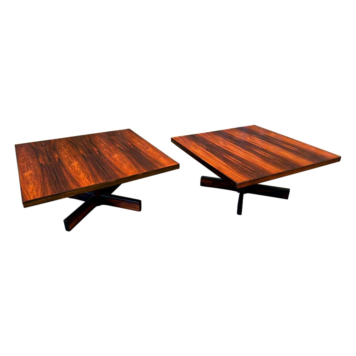 Mid-Century "Chanceler" Side Tables in Hardwood & Metal, Jorge Zalszupin, 1960s