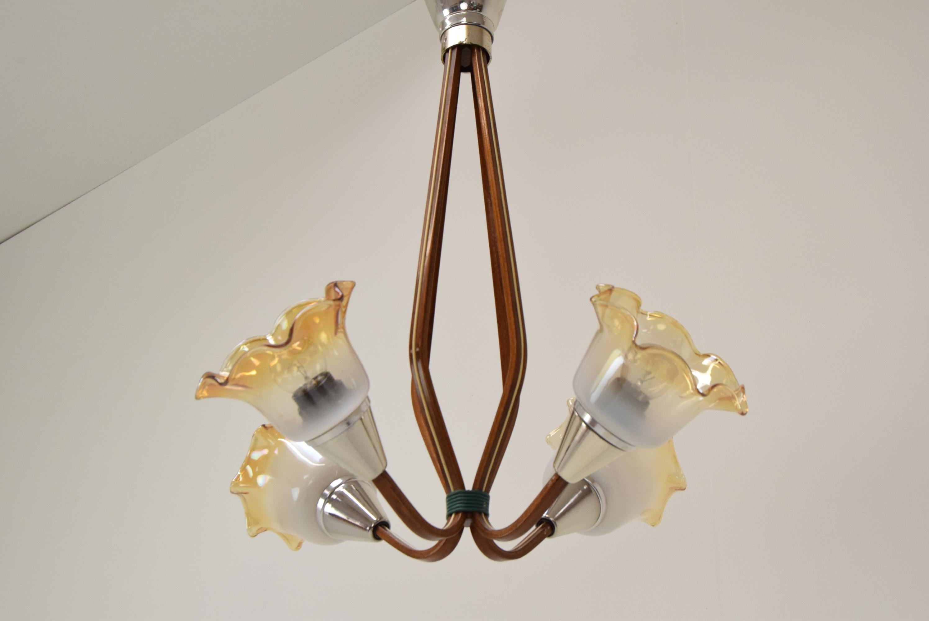 Metallo Lampadario di metà secolo, 1960 in vendita