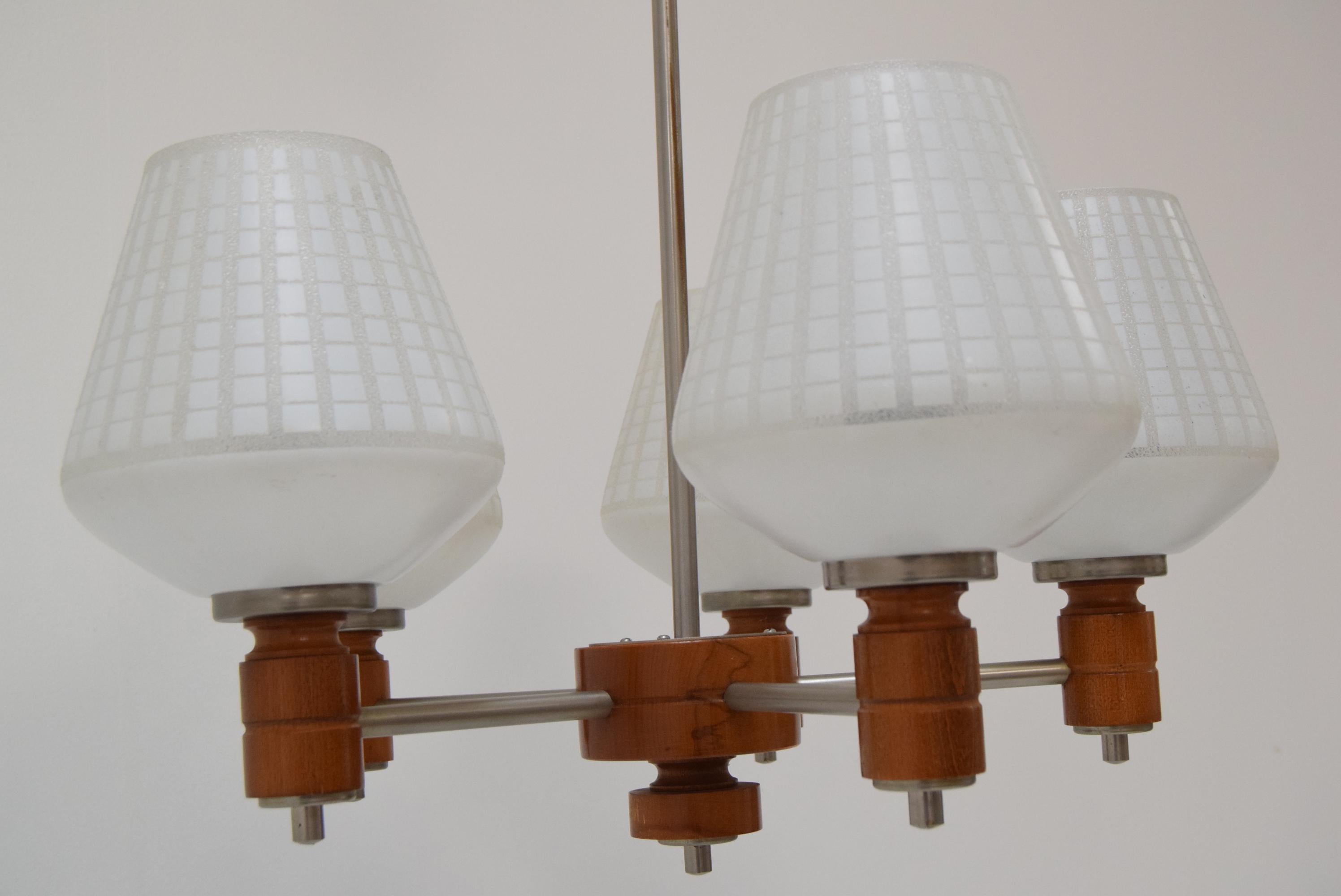 Mid Century Chandelier, 1970´s In Good Condition For Sale In Praha, CZ