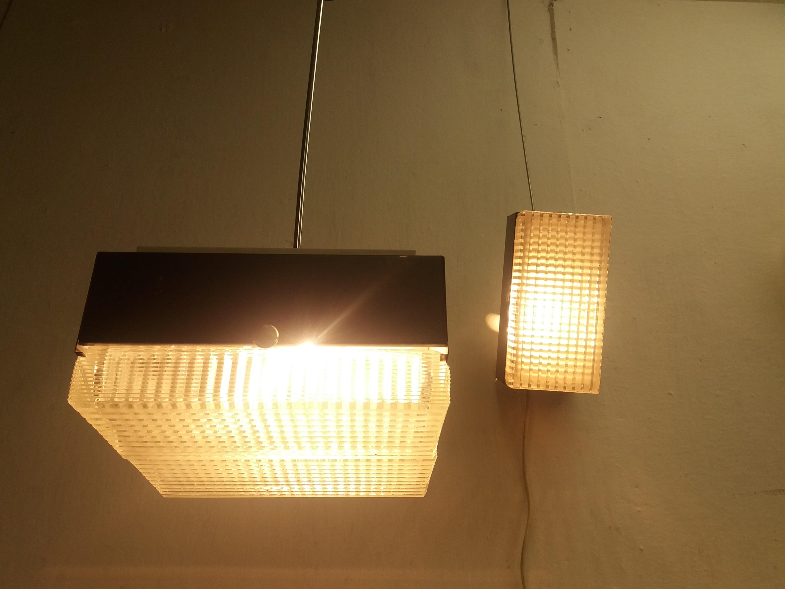 Midcentury Chandelier and Wall Lamp/Drupol, 1970 In Good Condition For Sale In Praha, CZ