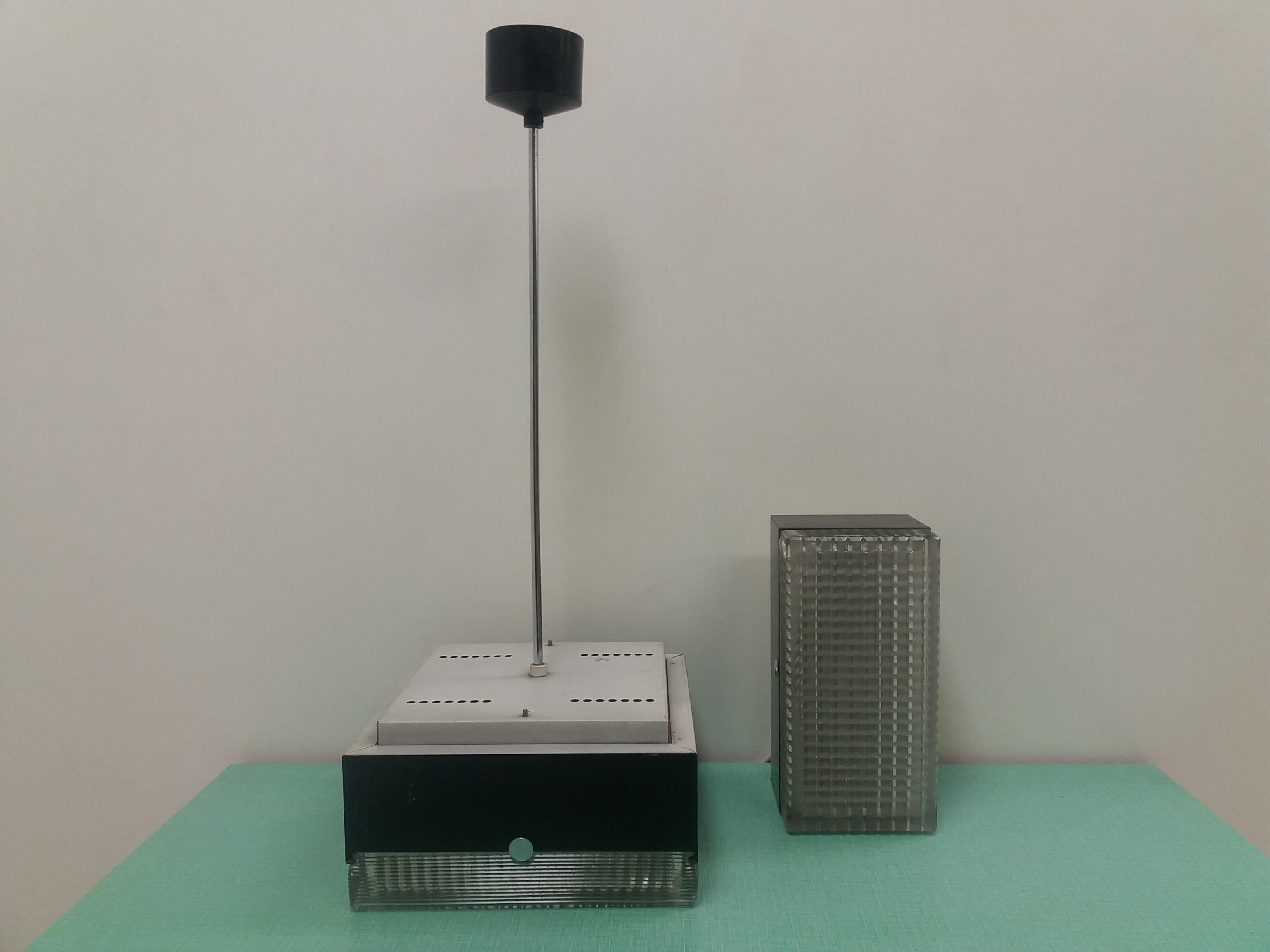 Midcentury Chandelier and Wall Lamp/Drupol, 1970 For Sale 2