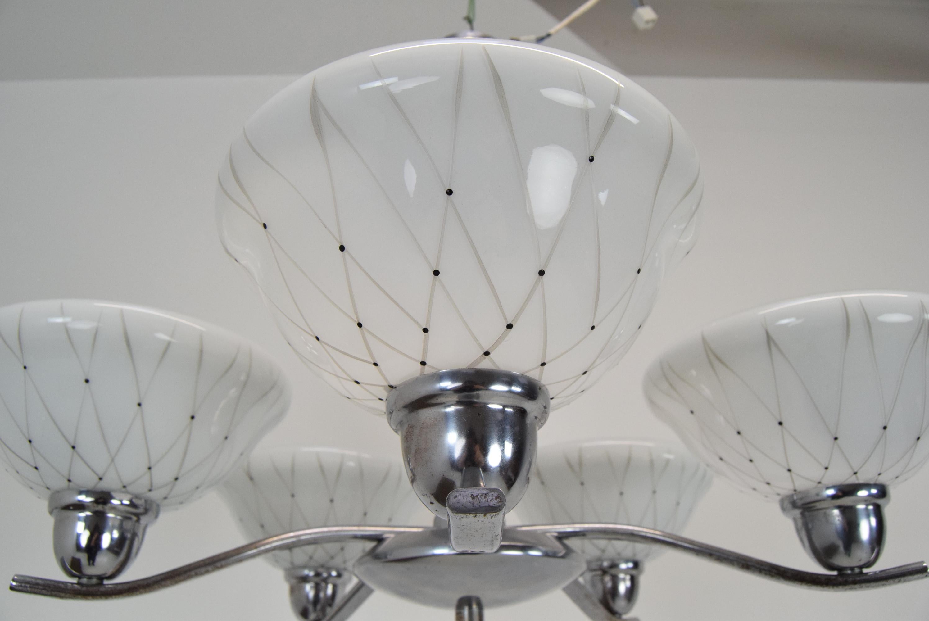 Mid-Century Chandelier by Company Drukov, 1960's For Sale 4