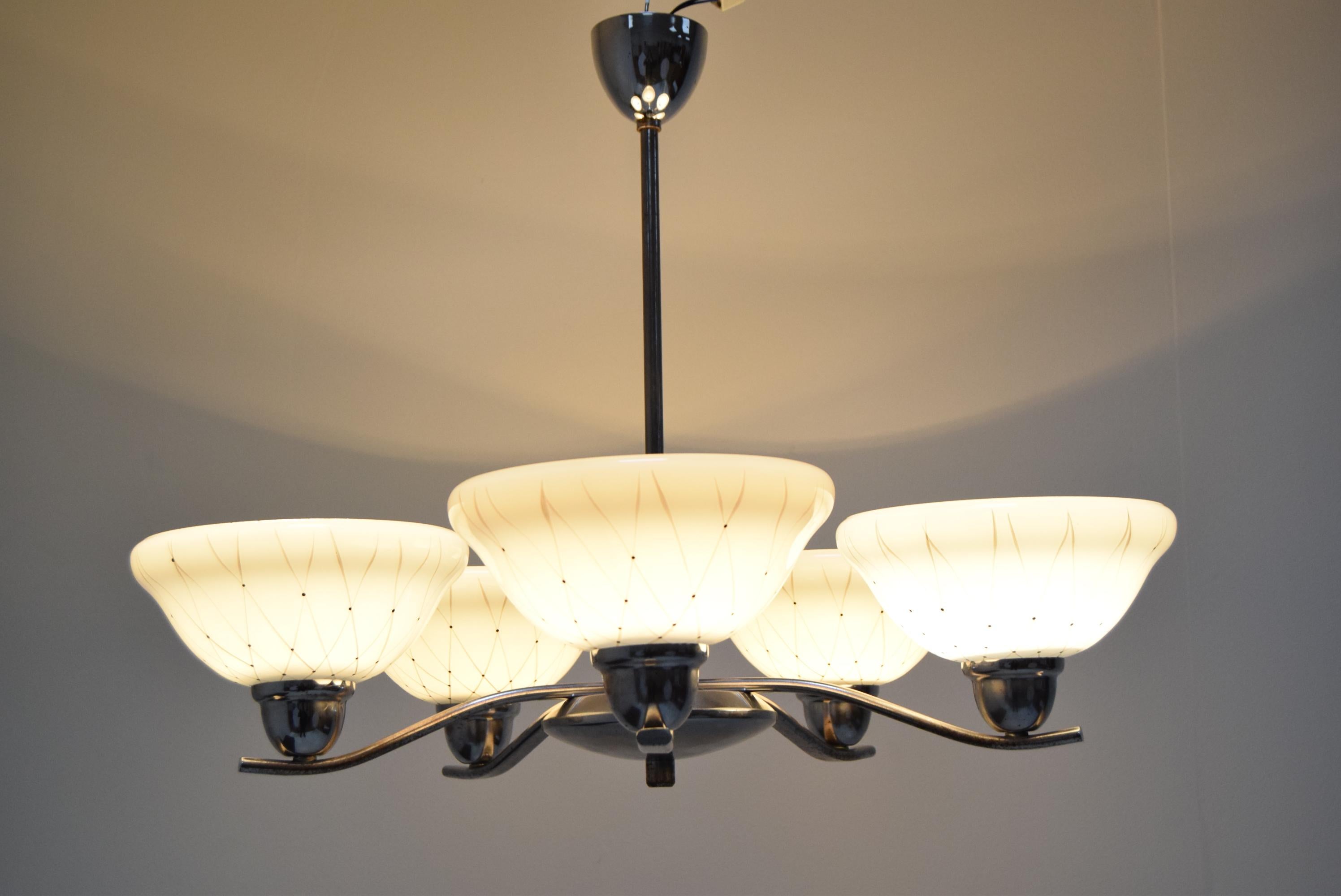 Mid-Century Chandelier by Company Drukov, 1960's For Sale 5
