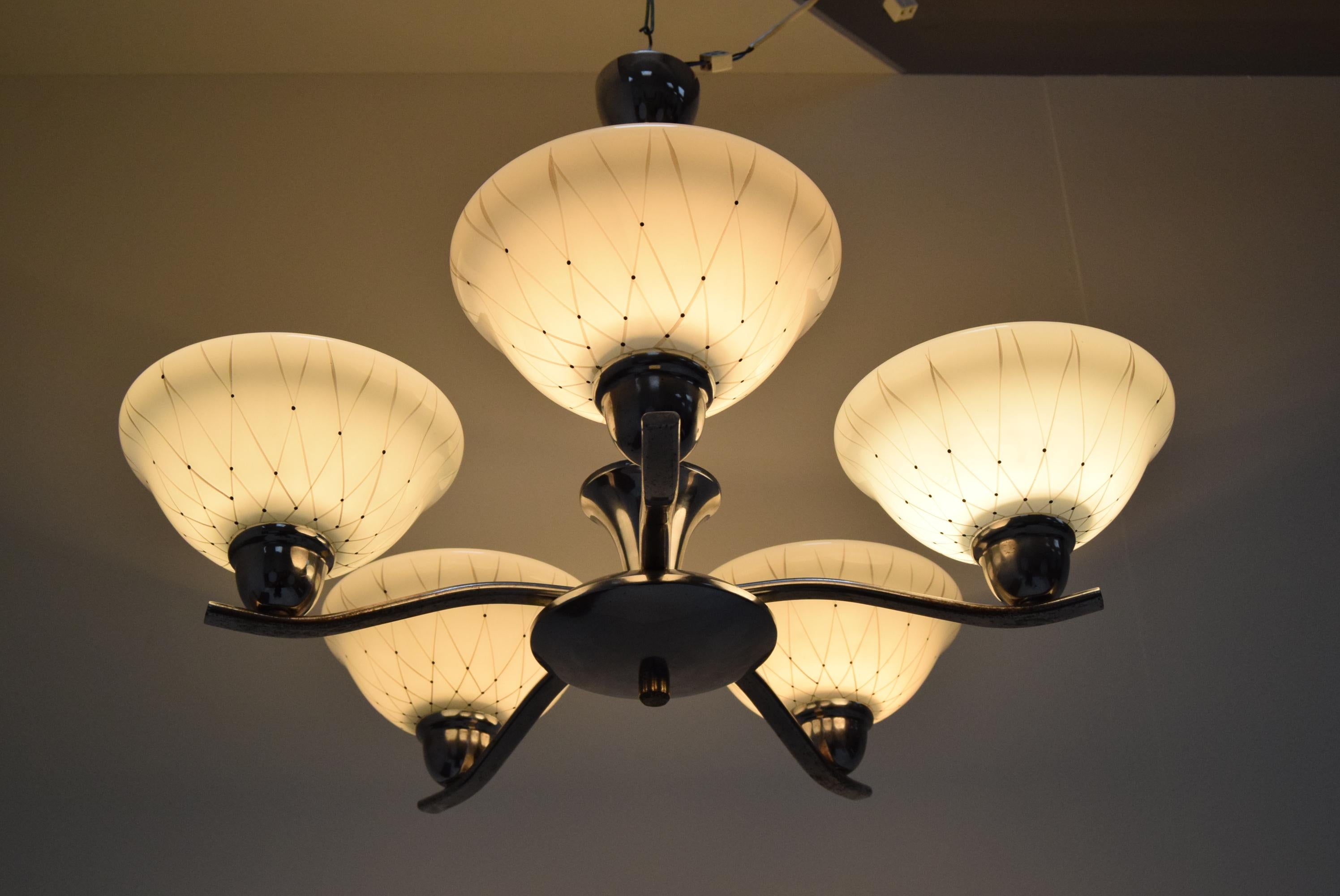 Mid-Century Chandelier by Company Drukov, 1960's For Sale 6