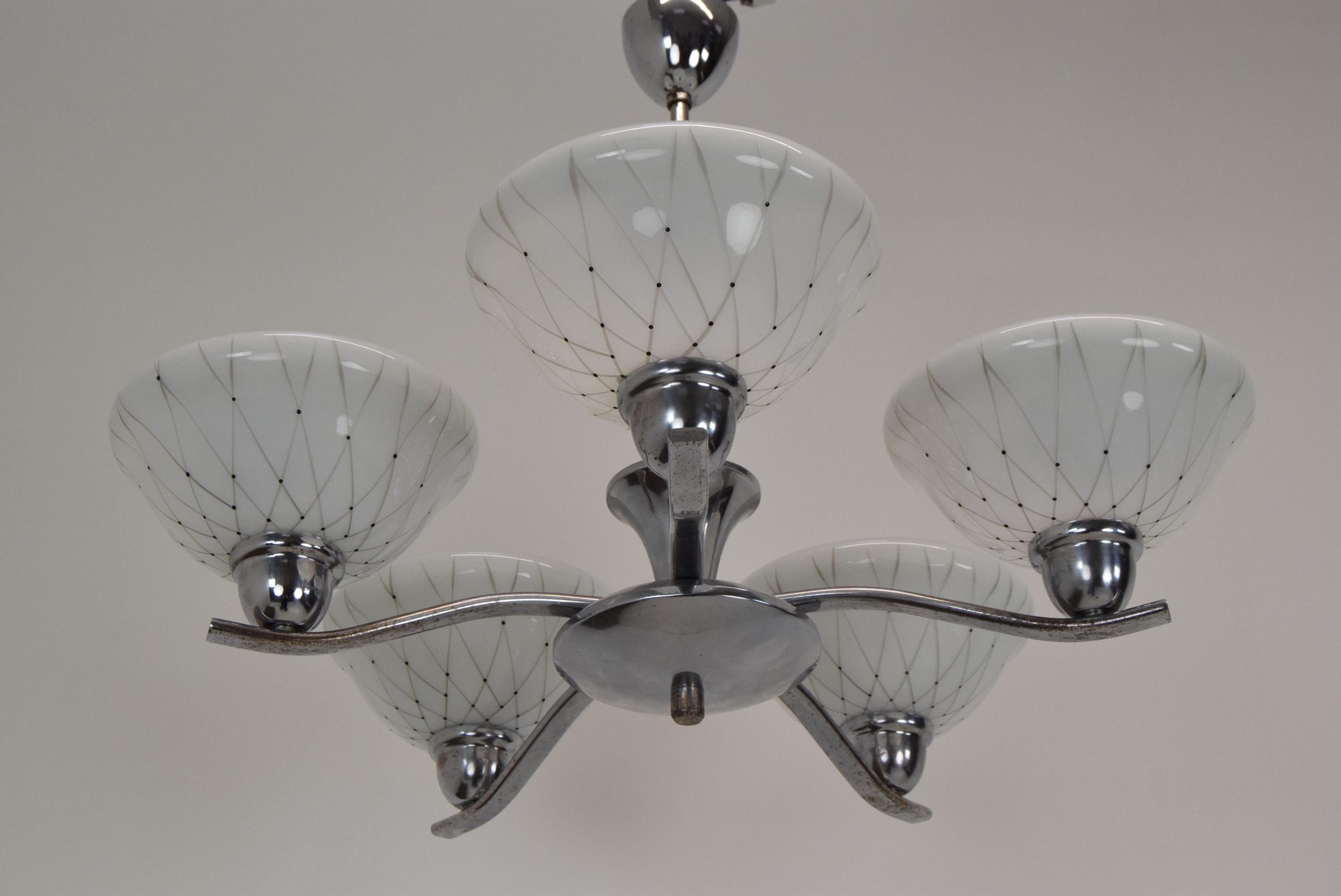 Mid-Century Modern Mid-Century Chandelier by Company Drukov, 1960's For Sale