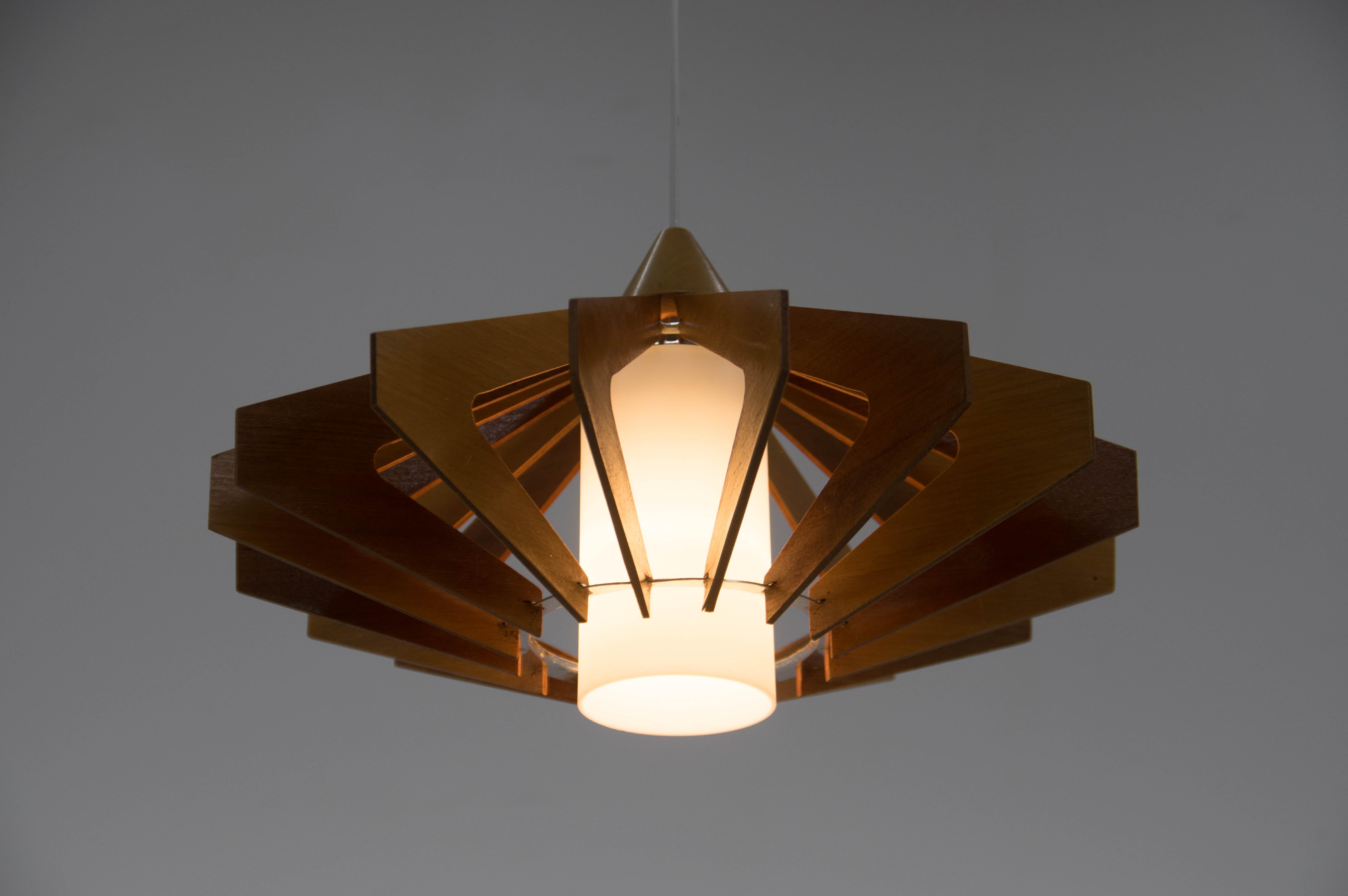 Midcentury Chandelier by Drevo Humpolec, 1960s In Good Condition For Sale In Praha, CZ