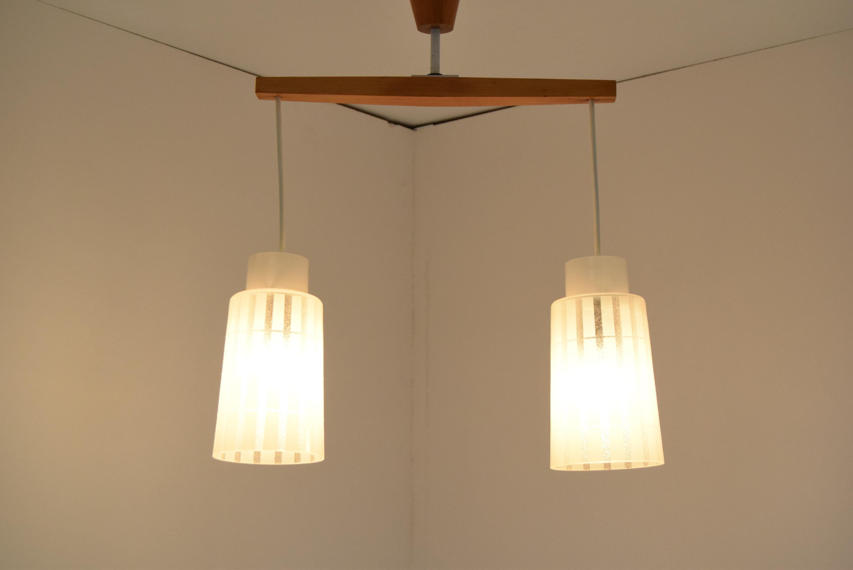 Mid-Century Modern Mid-Century Chandelier by Drevo Humpolec, 1970's For Sale