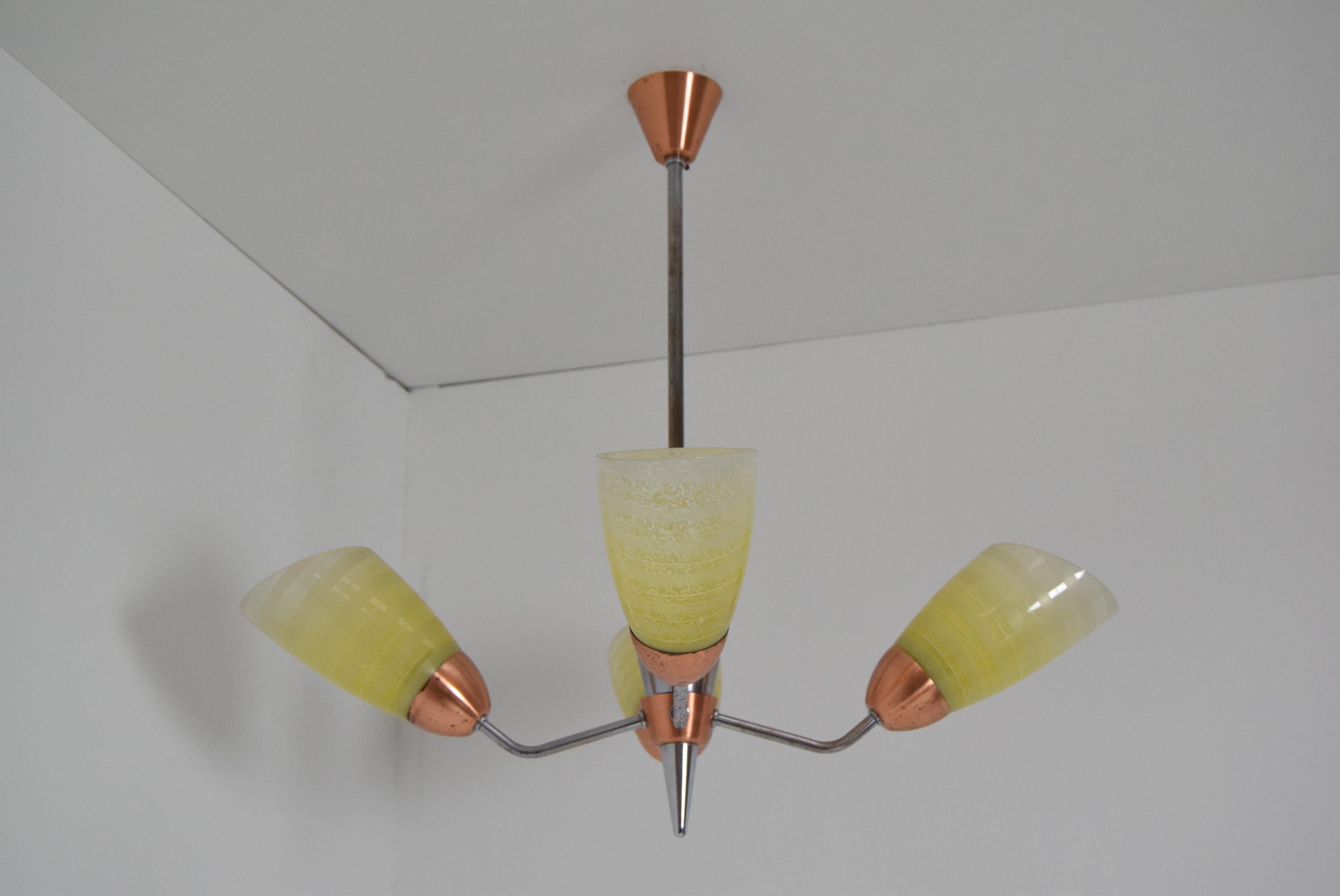 Mid-20th Century Midcentury Chandelier by Drukov, 1960s For Sale