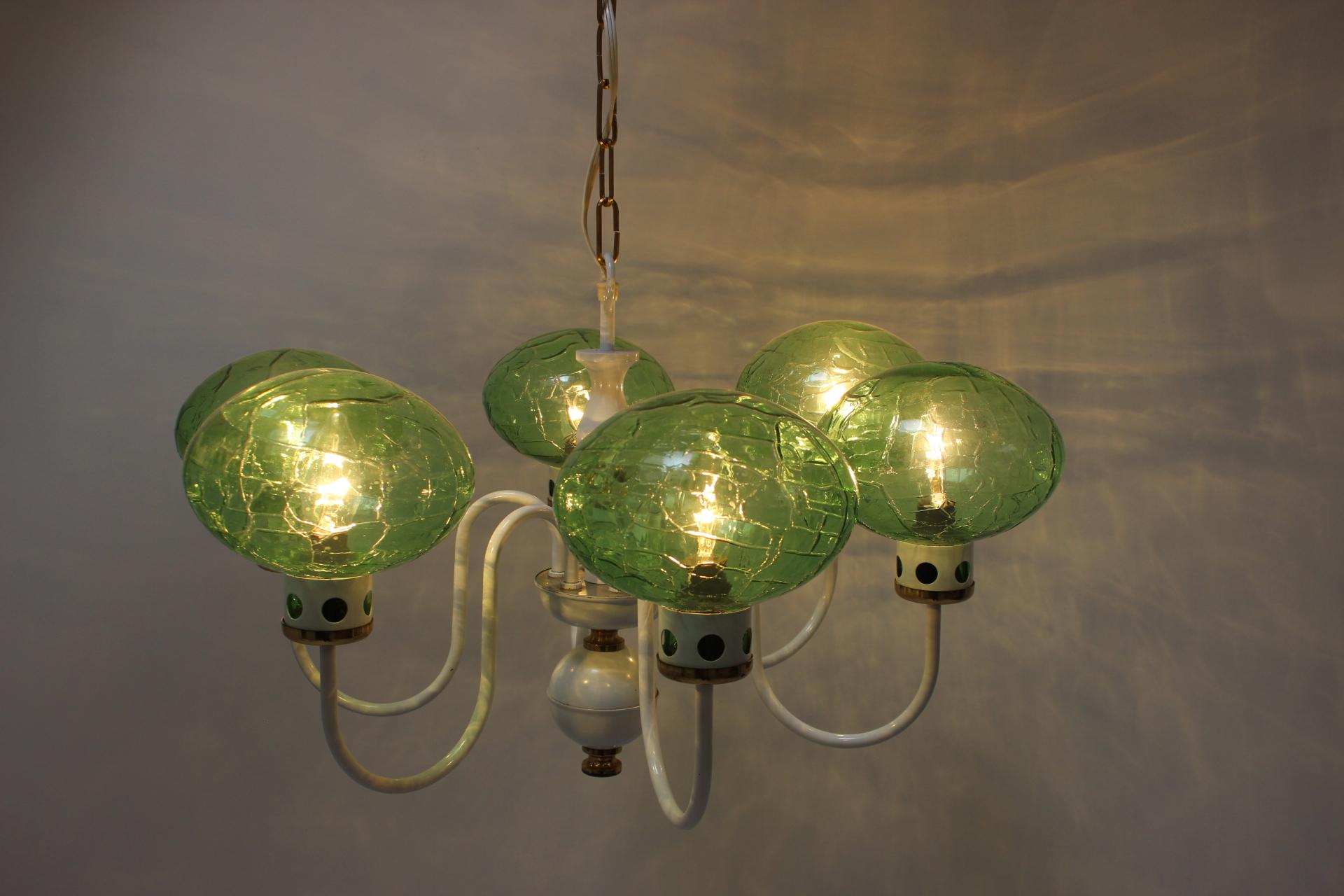 Mid-Century Chandelier by Drukov, 1970s For Sale 5