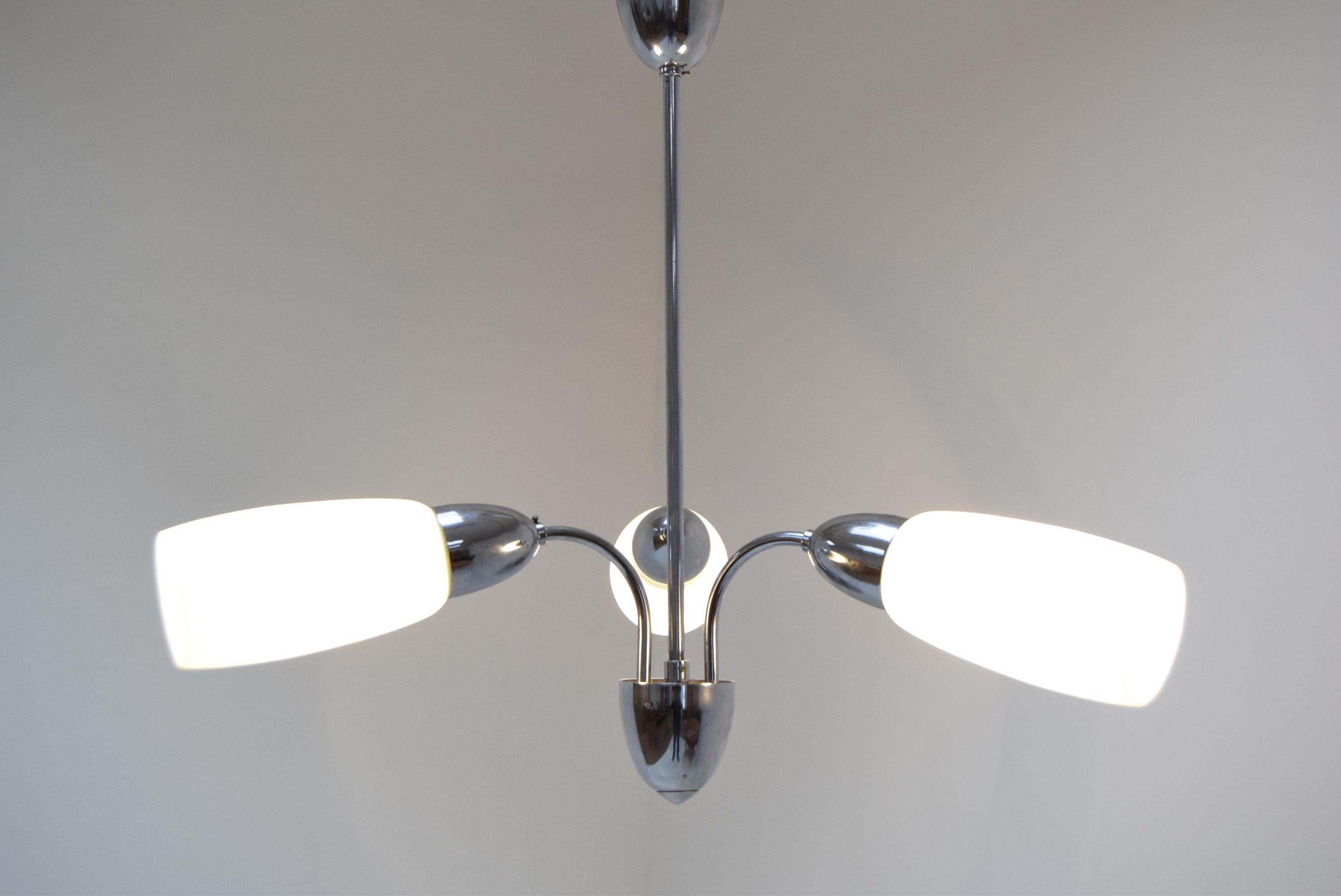 Czech Midcentury Chandelier by Elektroinstala Decin, 1970s For Sale