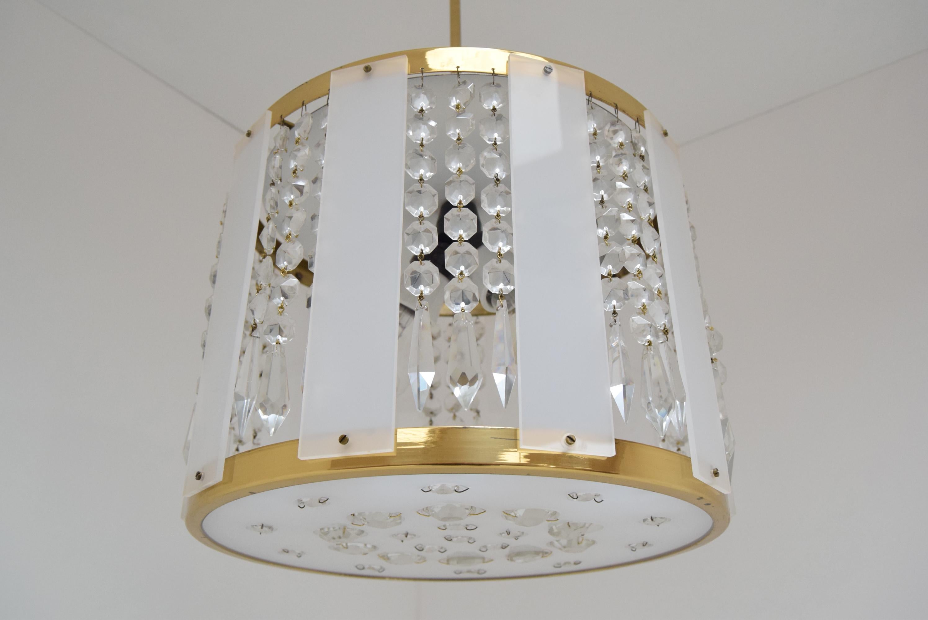 Lampadario di metà secolo di Jablonecke Sklarny Novy Bydzov, anni '70 in vendita 3