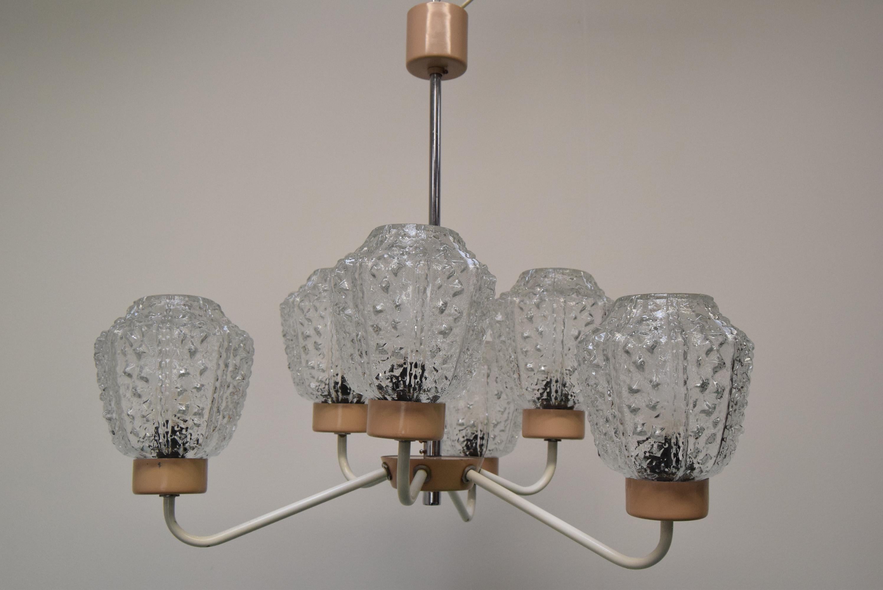 Mid-century Chandelier by Jilové u Děčína, 1970's. For Sale 3
