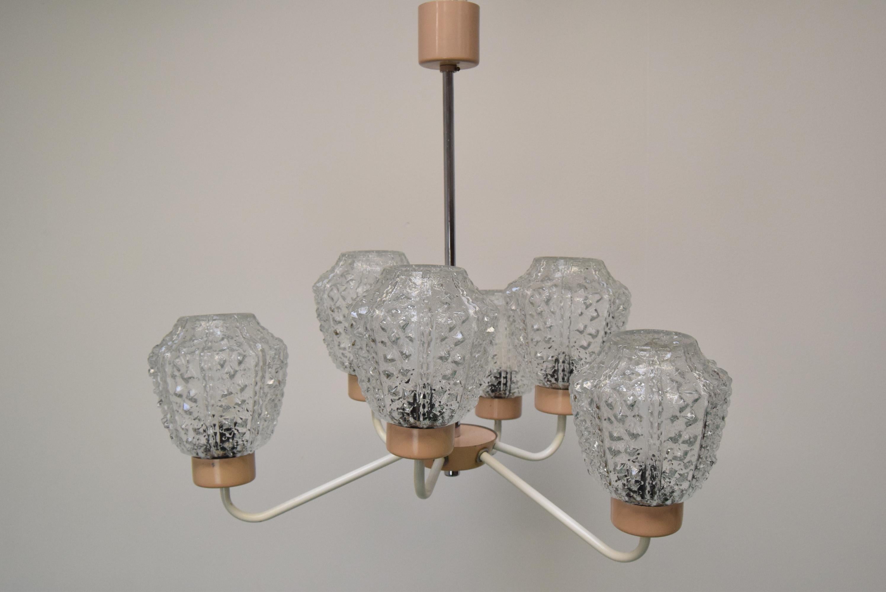 Mid-century Chandelier by Jilové u Děčína, 1970's. In Good Condition For Sale In Praha, CZ