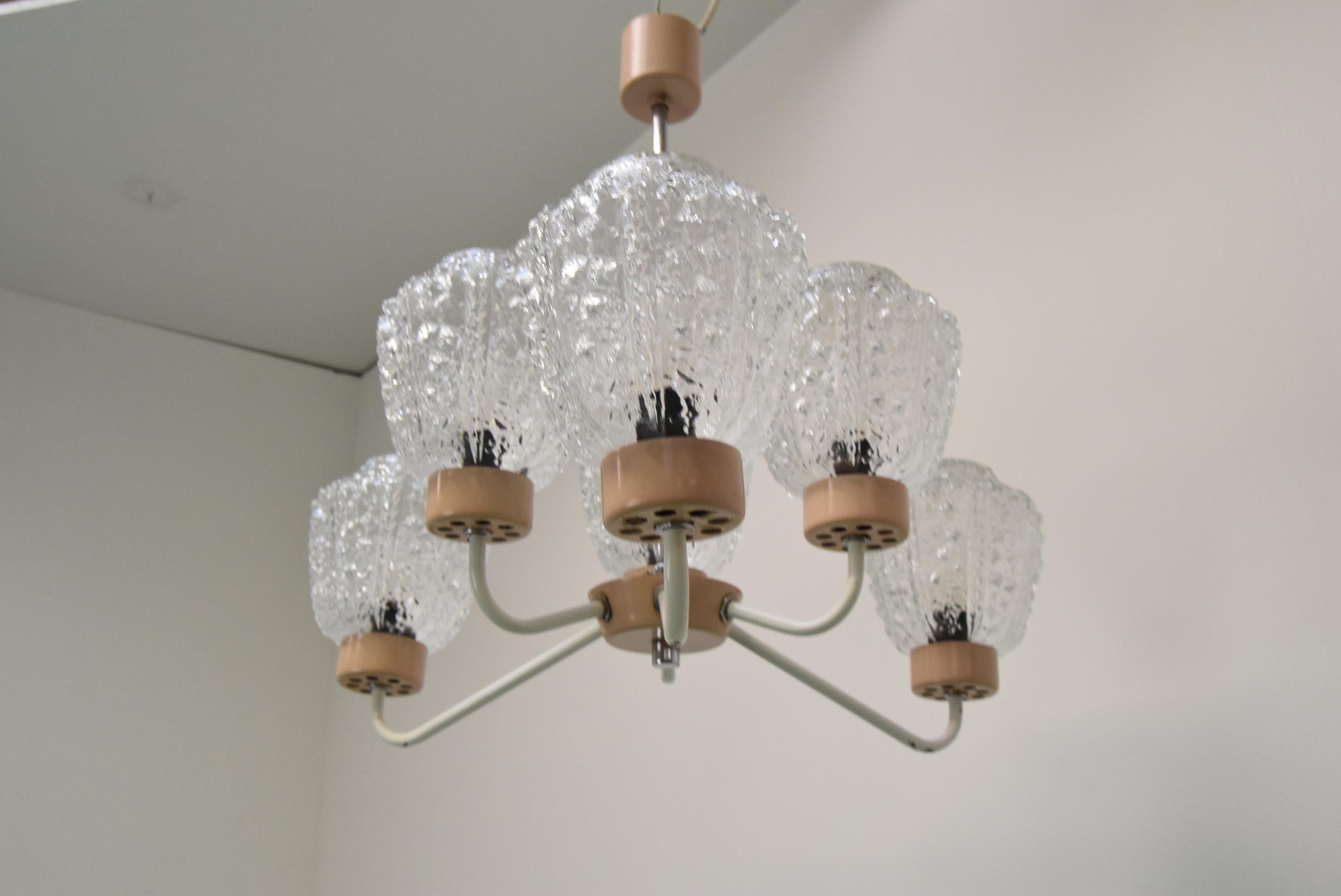 Late 20th Century Mid-century Chandelier by Jilové u Děčína, 1970's. For Sale