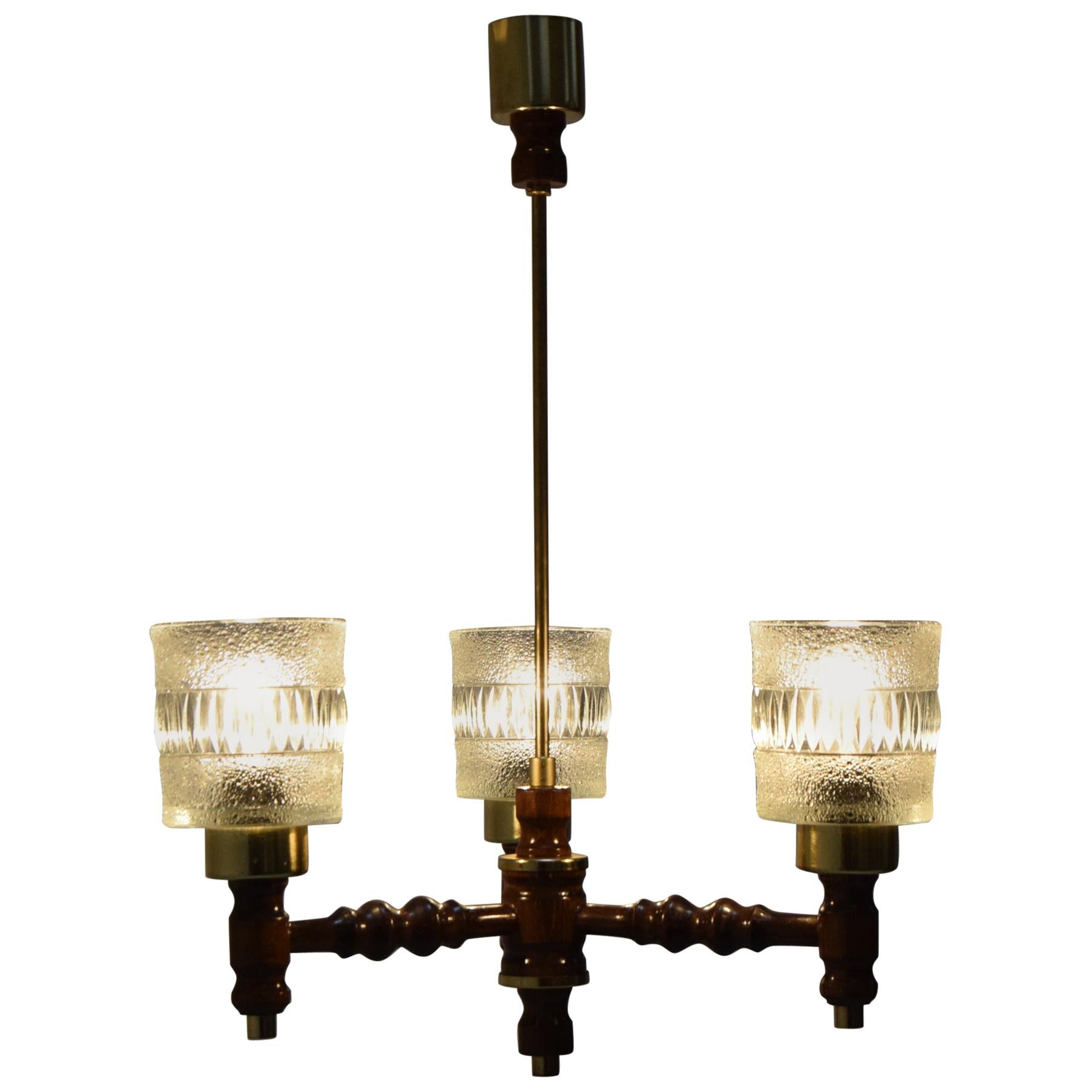 Midcentury Chandelier by Jilove u Decina, 1970s For Sale