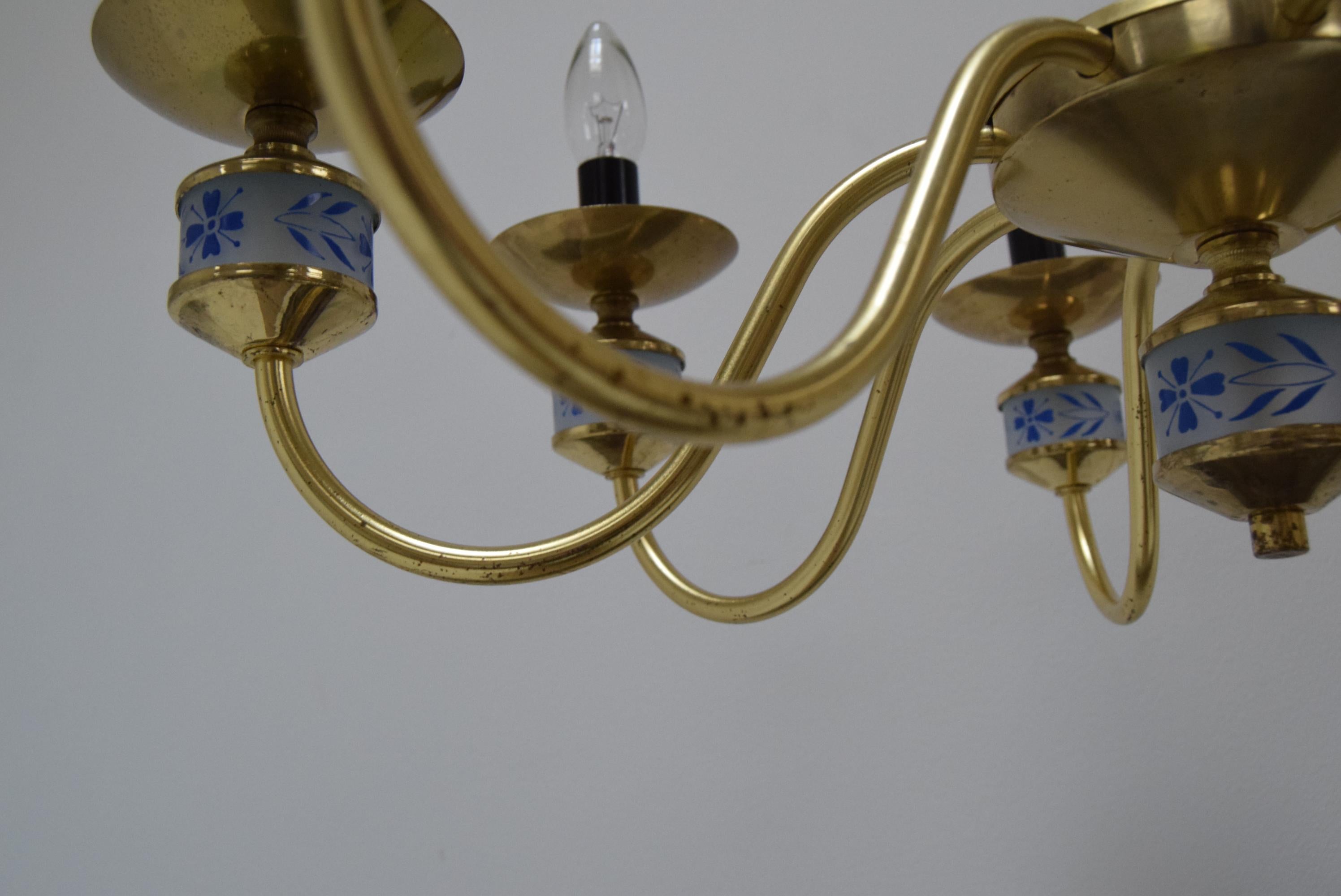 Mid-century Chandelier by Kamenicky Senov, Czechoslovakia, 1970's. For Sale 4