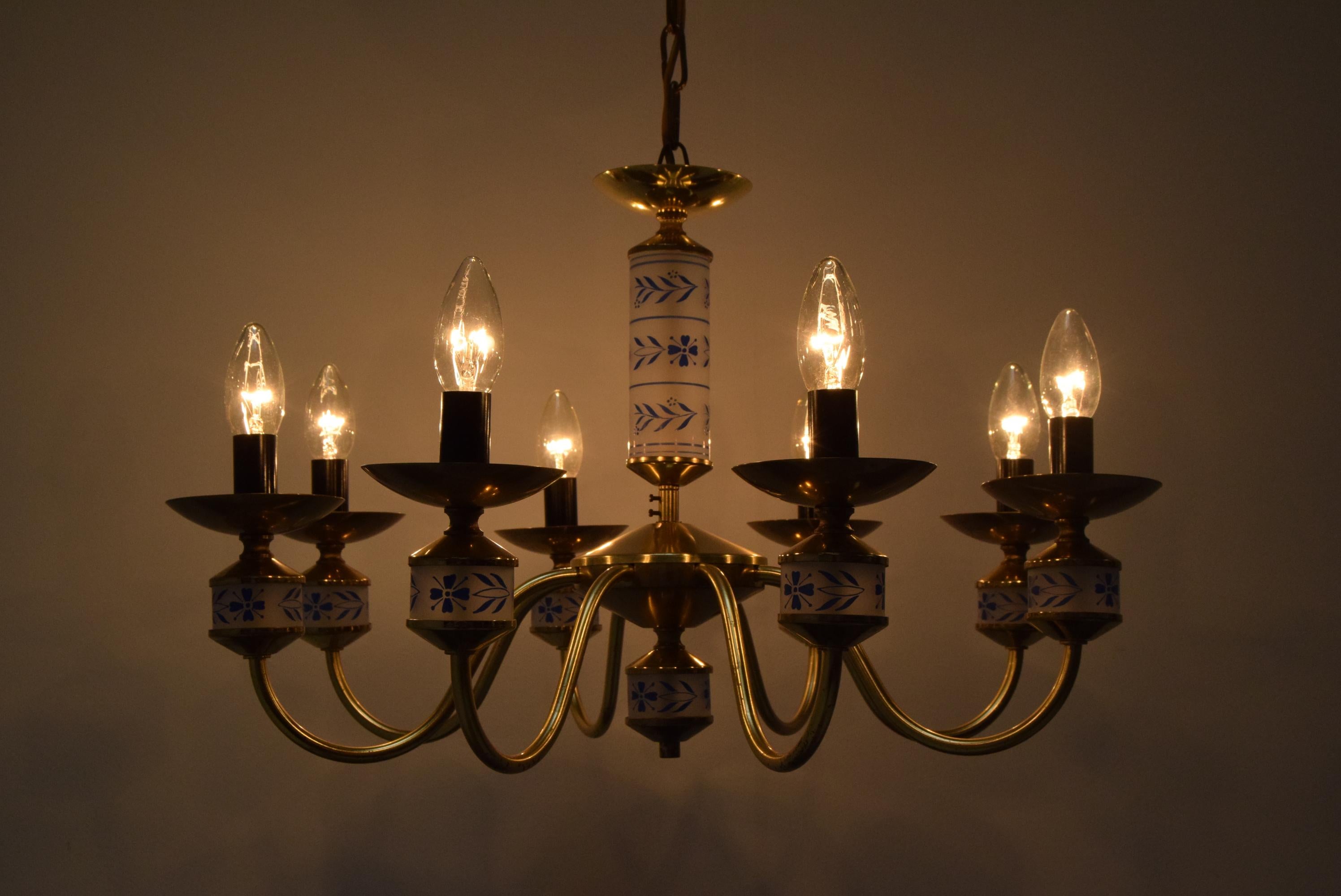 Mid-century Chandelier by Kamenicky Senov, Czechoslovakia, 1970's. For Sale 5