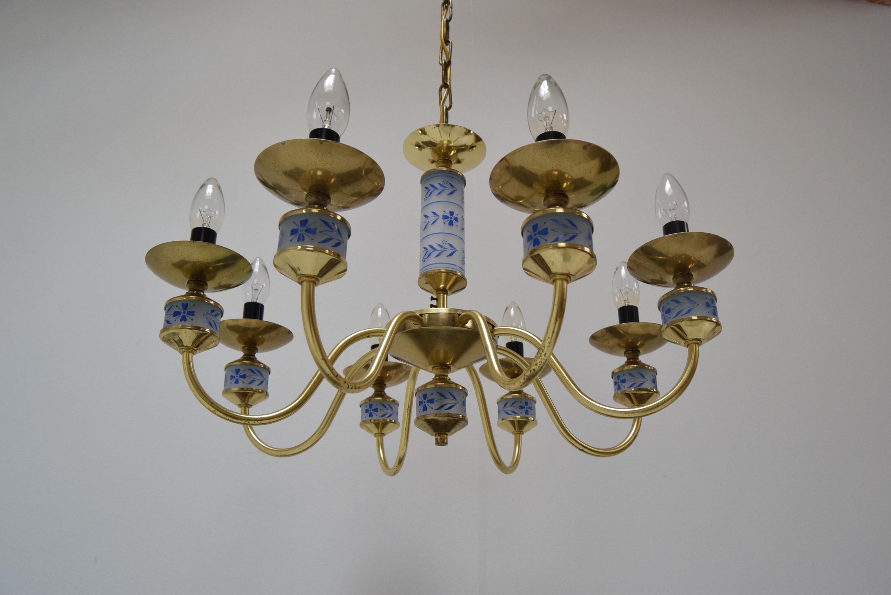 Mid-Century Modern Mid-century Chandelier by Kamenicky Senov, Czechoslovakia, 1970's. For Sale