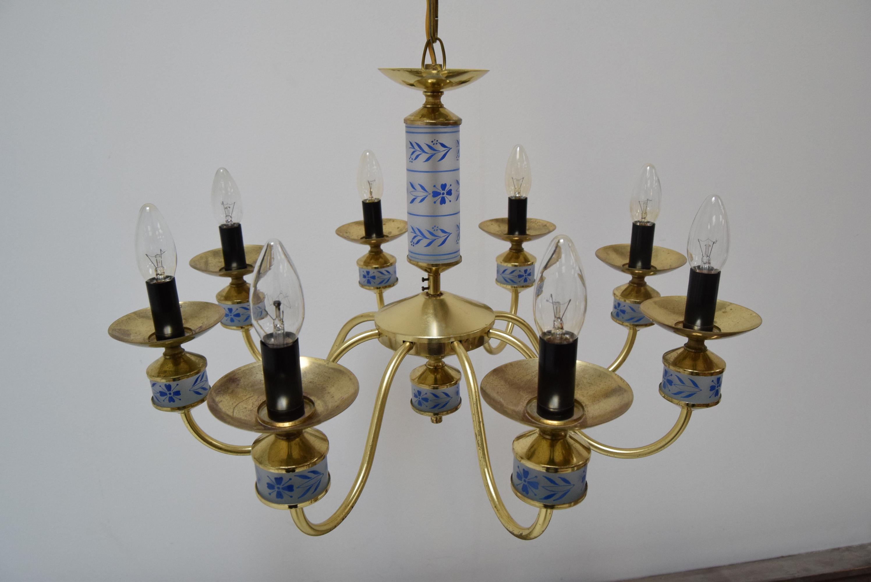 Mid-century Chandelier by Kamenicky Senov, Czechoslovakia, 1970's. In Good Condition For Sale In Praha, CZ