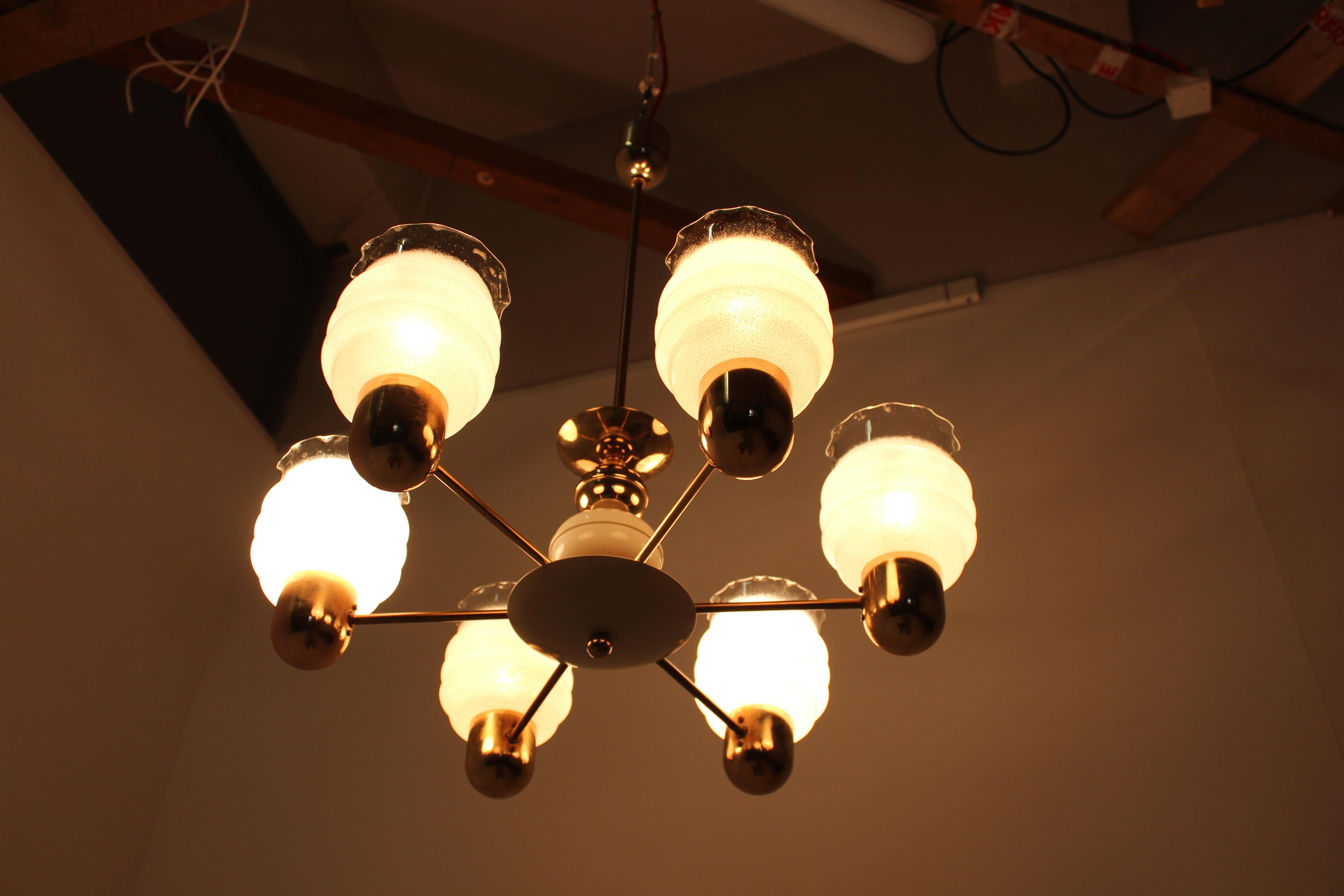 Mid-20th Century Midcentury Chandelier by Kamenicky Senov, 1960s For Sale