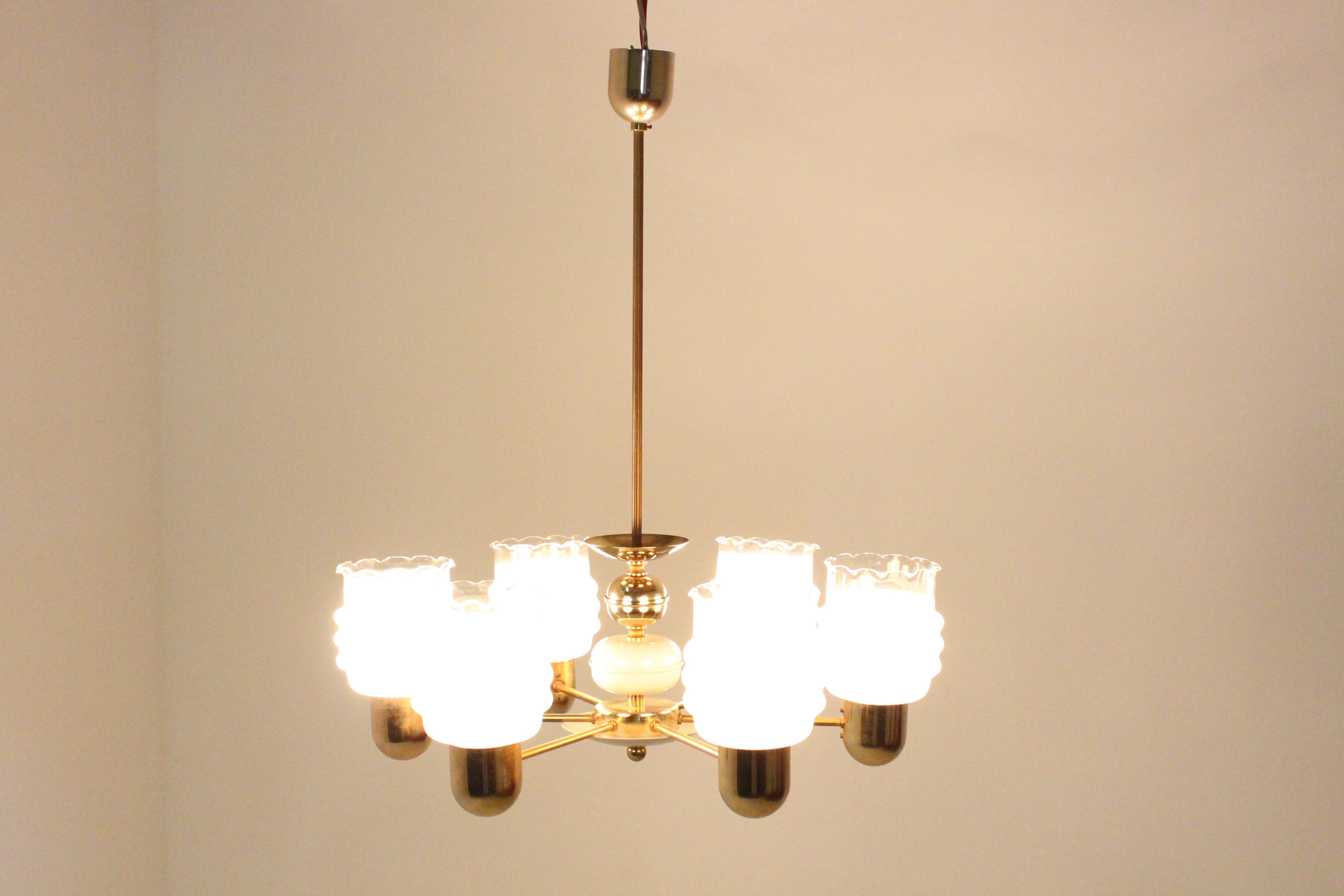 Metal Midcentury Chandelier by Kamenicky Senov, 1960s For Sale