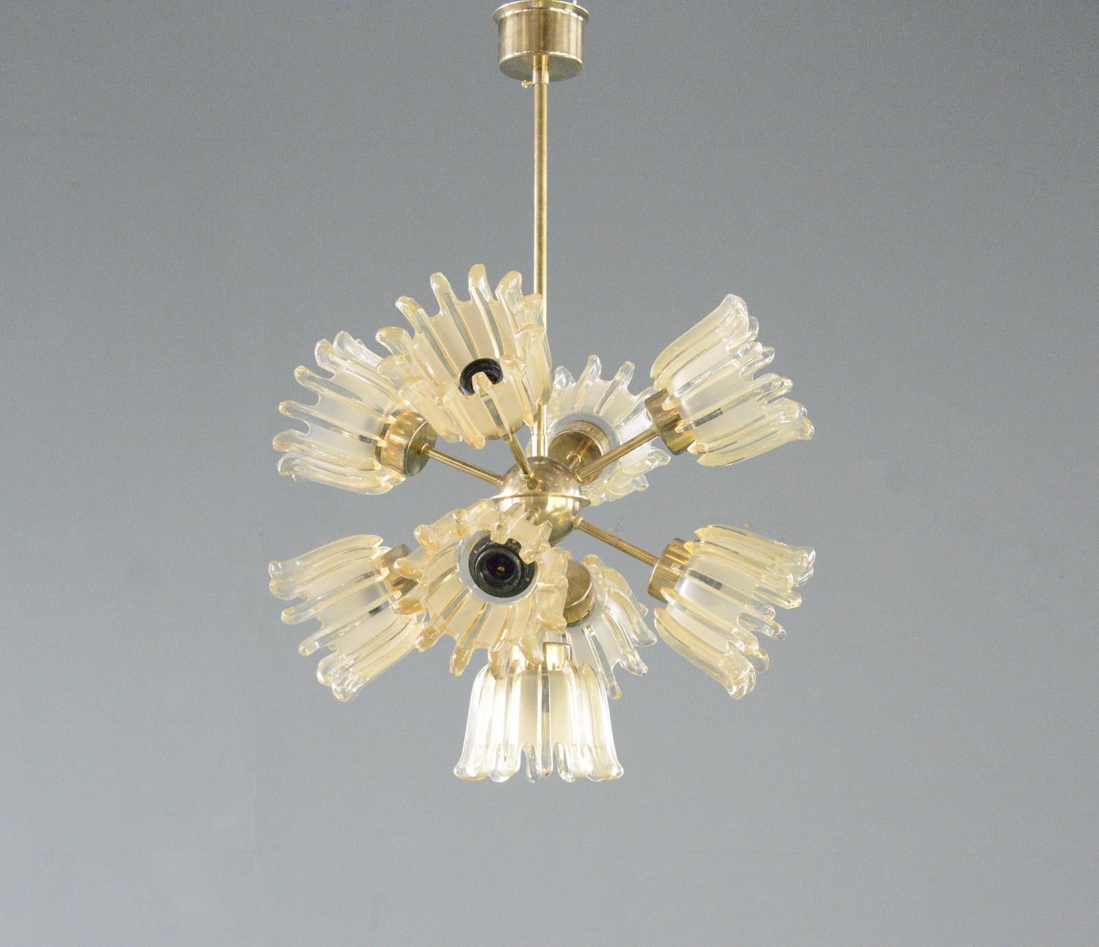 Mid-Century moderno Lampadario di metà secolo di A. Leclaire & Schäfer, circa anni '60 in vendita