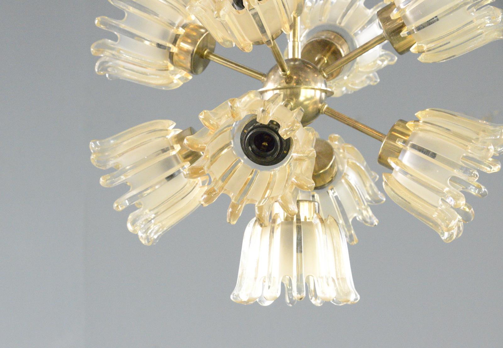 Tedesco Lampadario di metà secolo di A. Leclaire & Schäfer, circa anni '60 in vendita