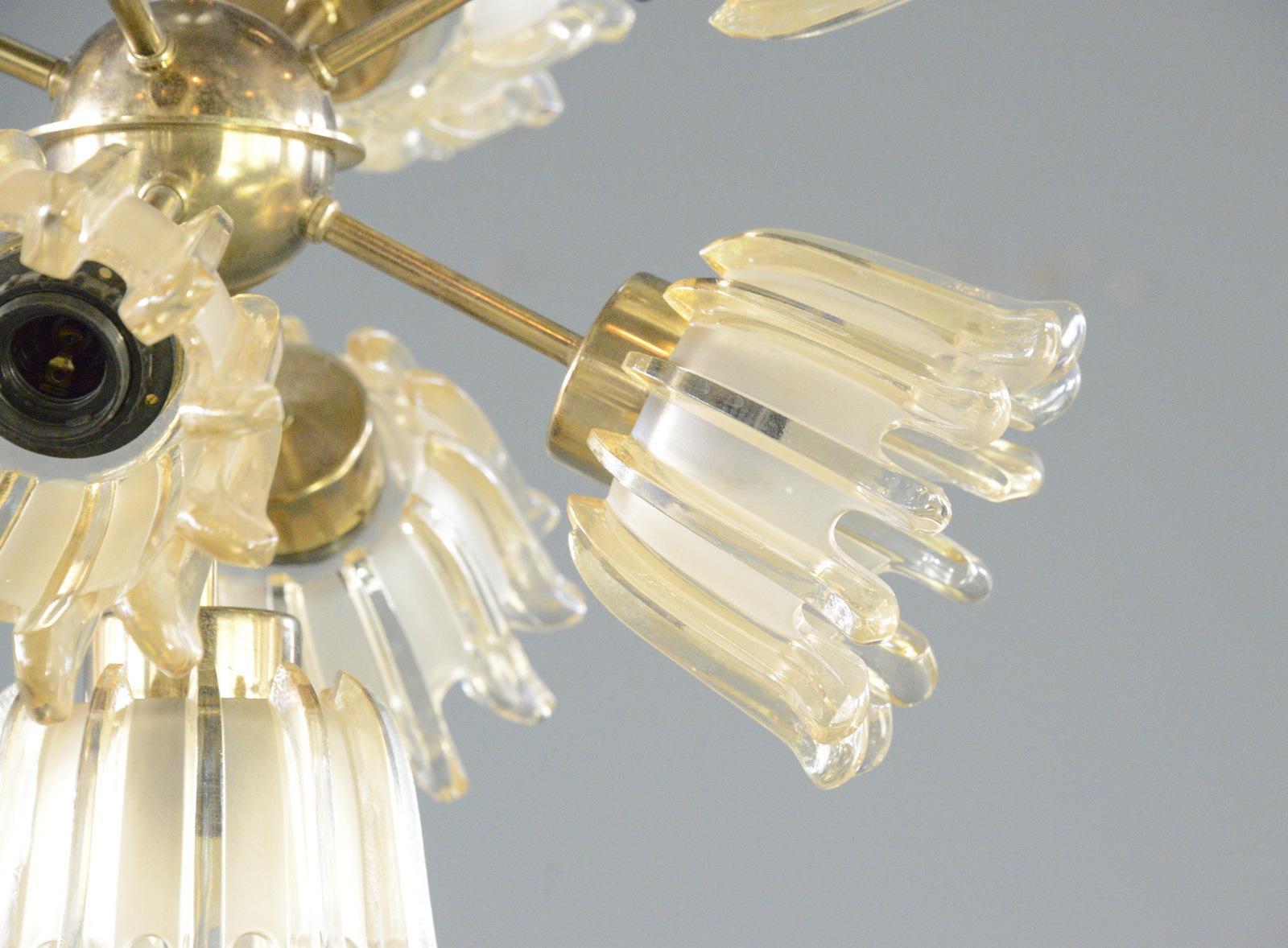 Metà XX secolo Lampadario di metà secolo di A. Leclaire & Schäfer, circa anni '60 in vendita