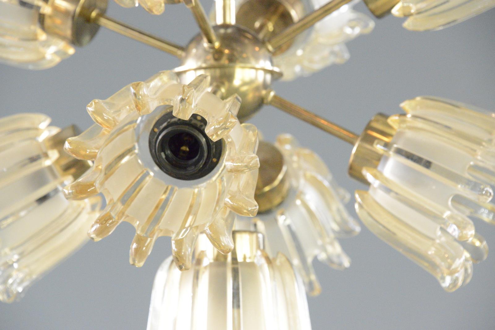 Ottone Lampadario di metà secolo di A. Leclaire & Schäfer, circa anni '60 in vendita