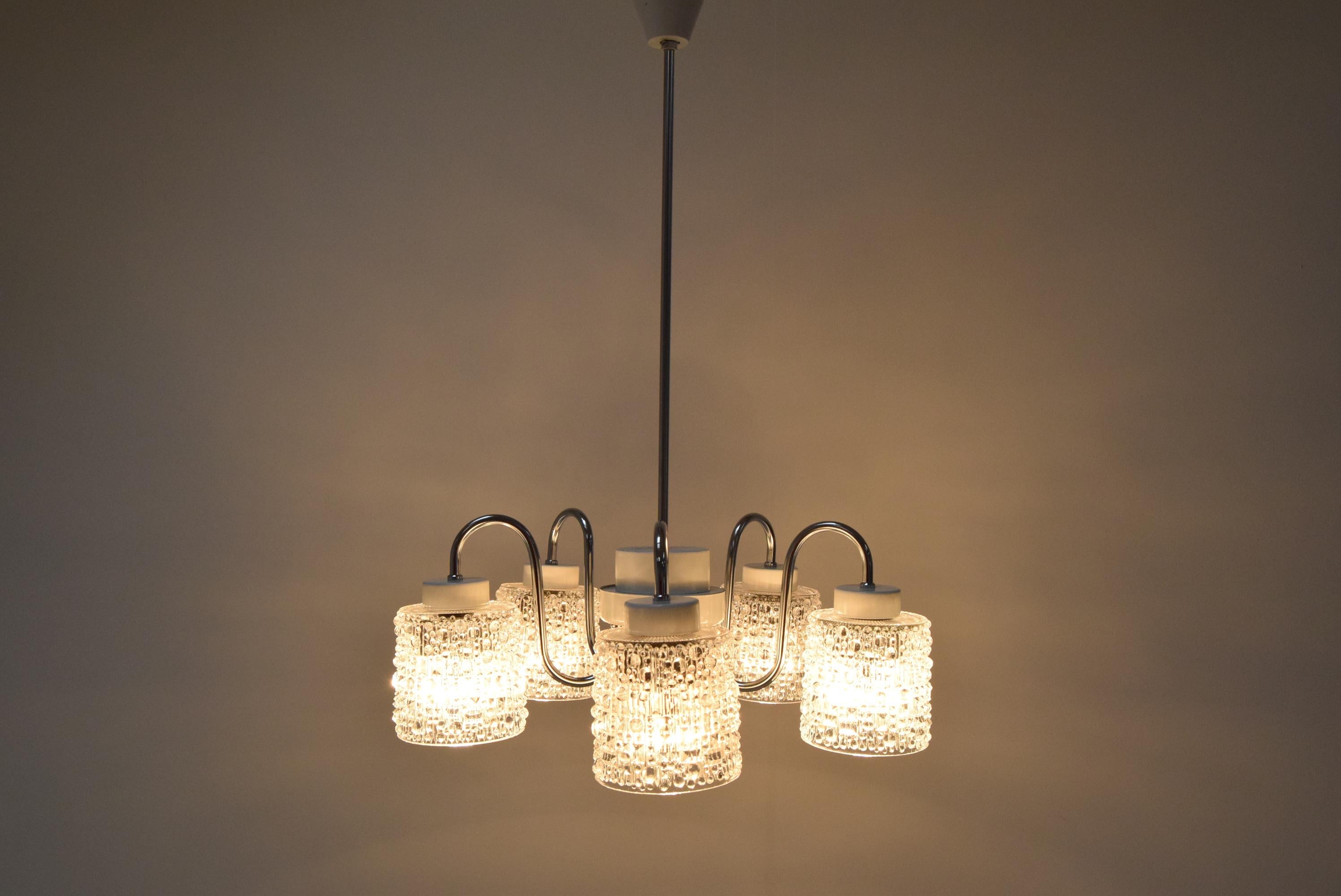 Mid-Century Chandelier by Lidokov, 1960s For Sale 4