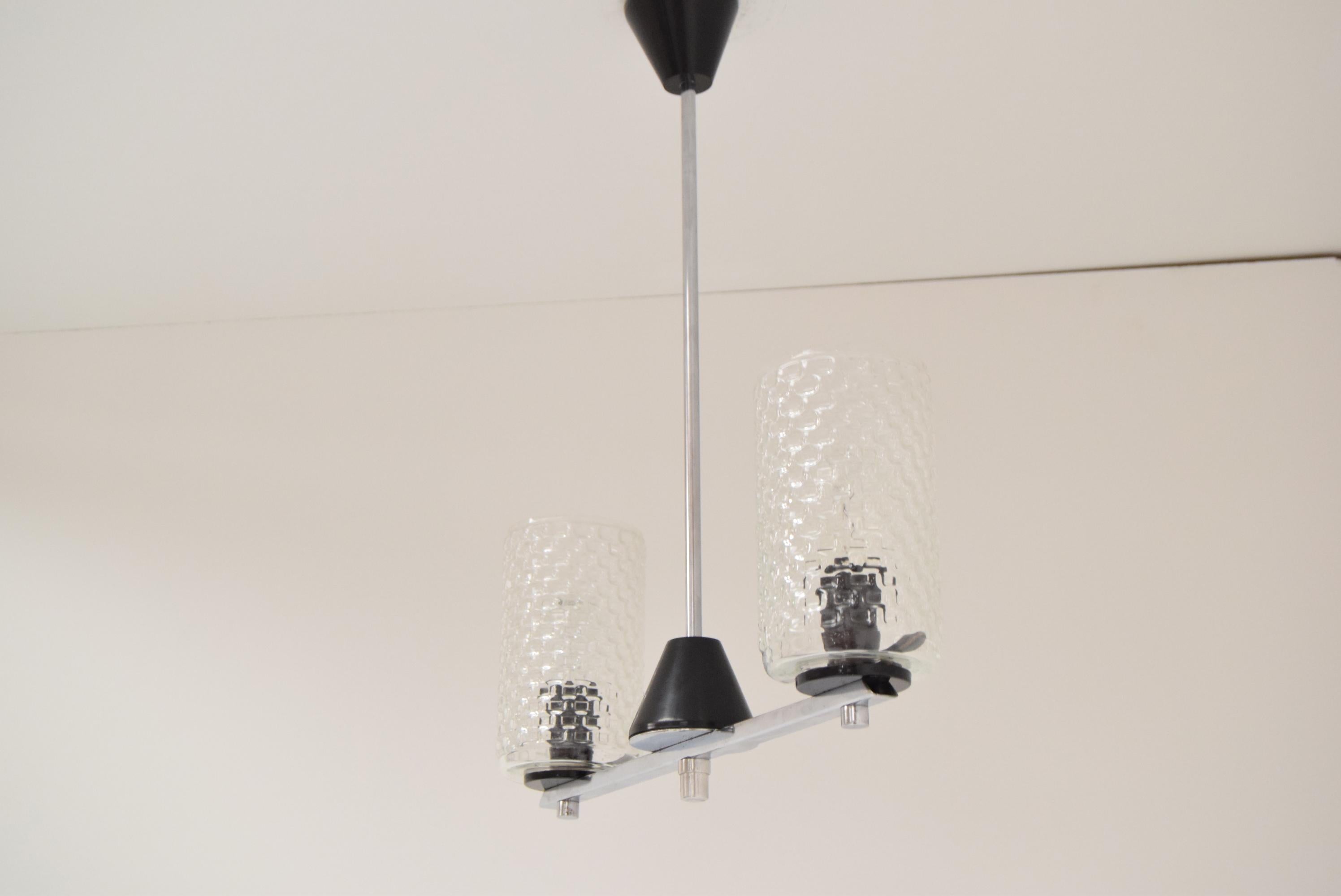 Glass Mid-Century Chandelier by Lidokov, 1970's For Sale