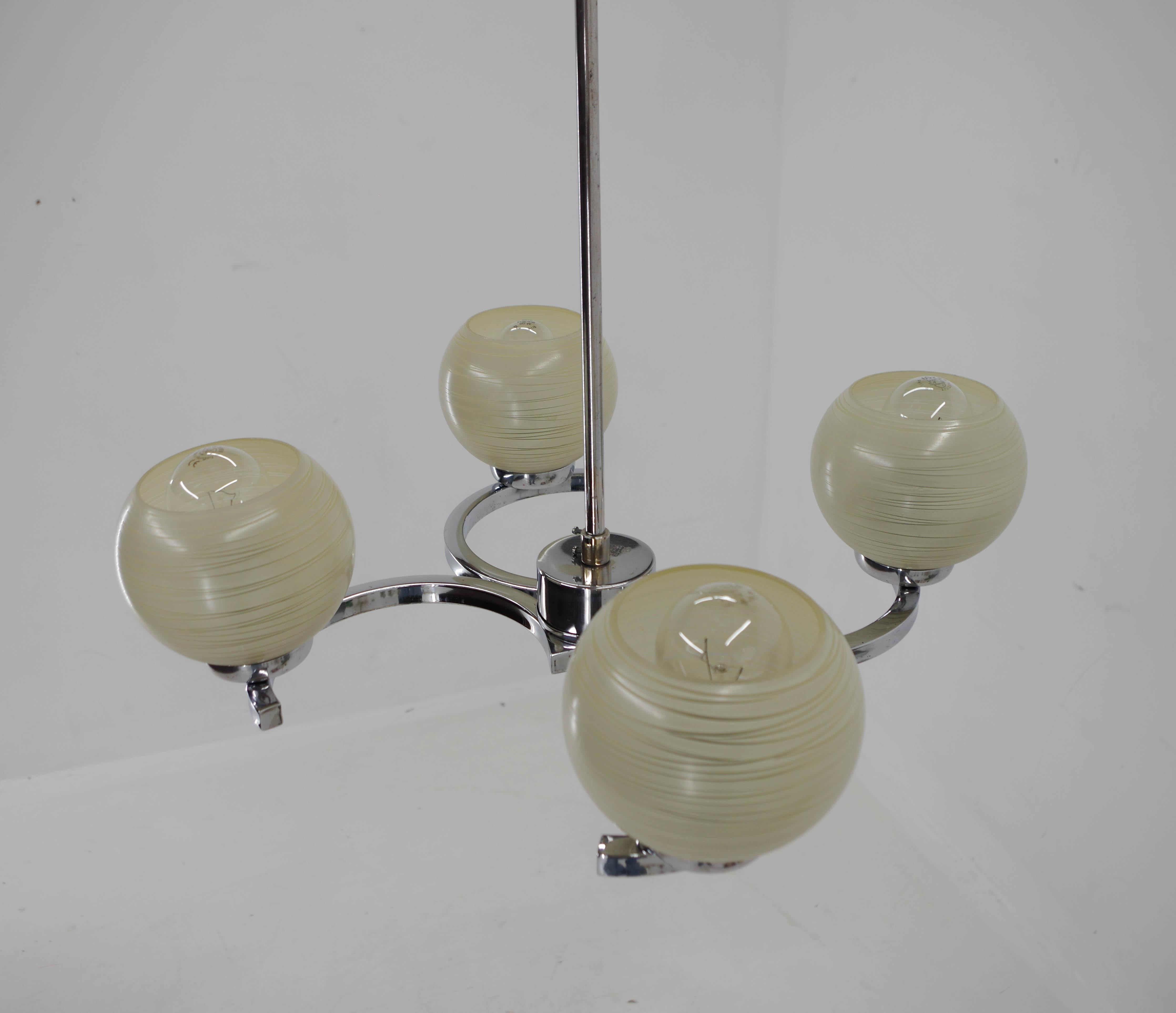 Mid-Century Chandelier by Napako, 1950s, Restored For Sale 1