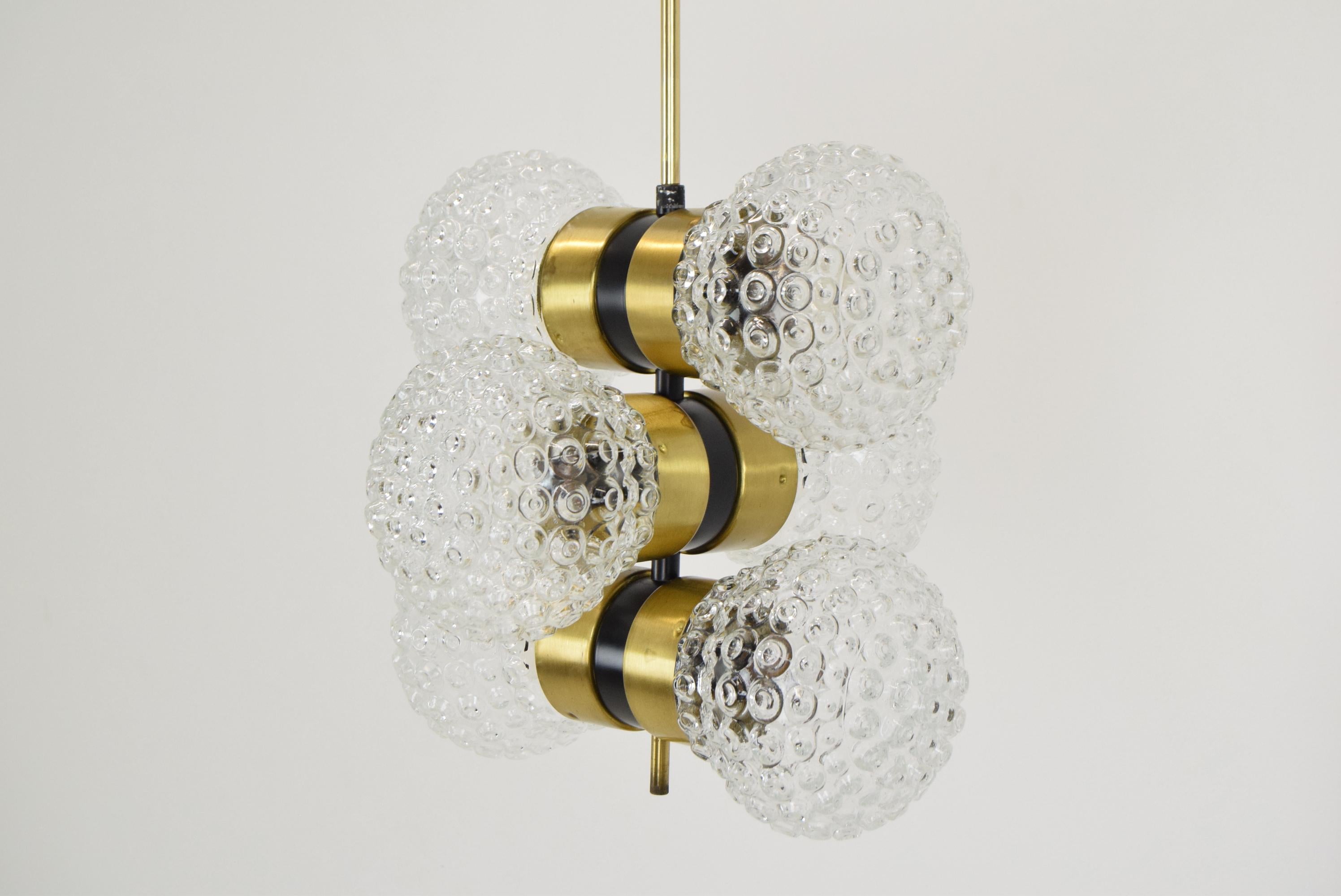 Metal Mid-Century Chandelier by Napako, 1960's For Sale
