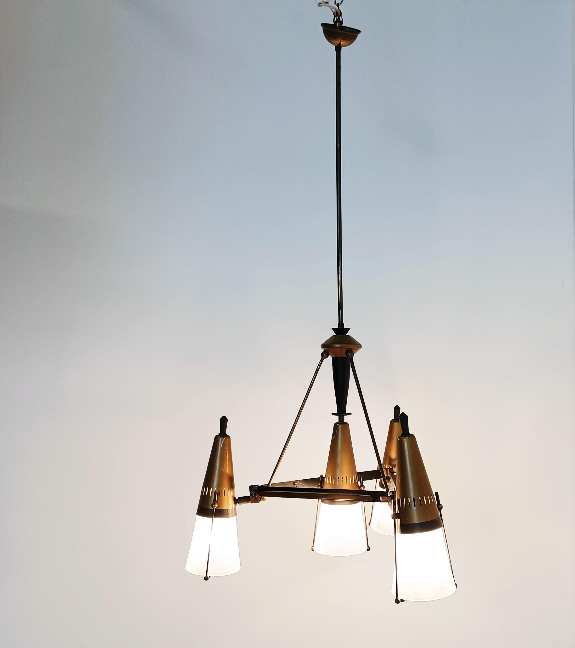 Mid century chandelier by Oscar Torlasco, 1960s  For Sale 5
