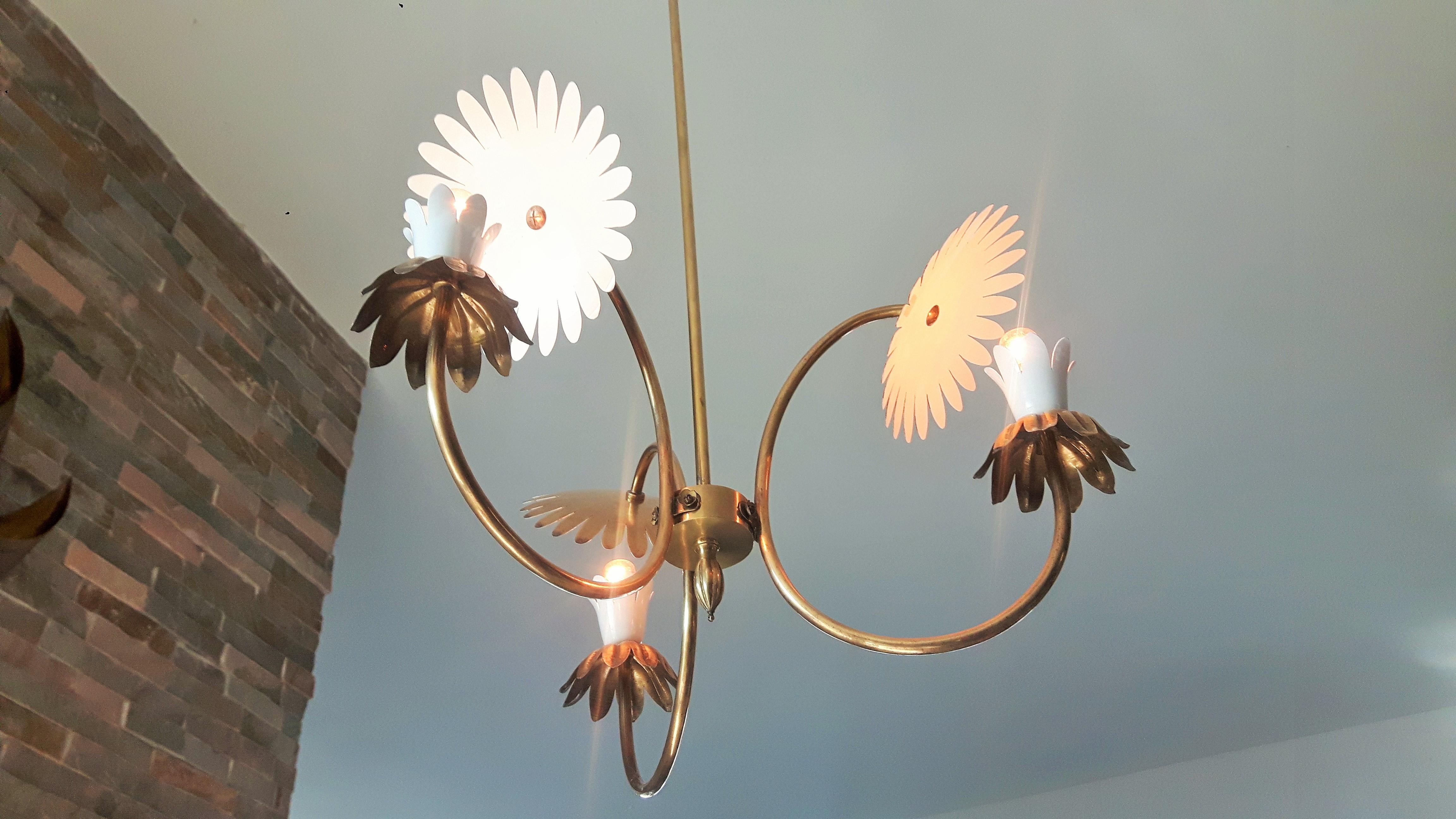 Mid-Century Modern Midcentury Chandelier style Pietro Chiesa, Italy, 1950