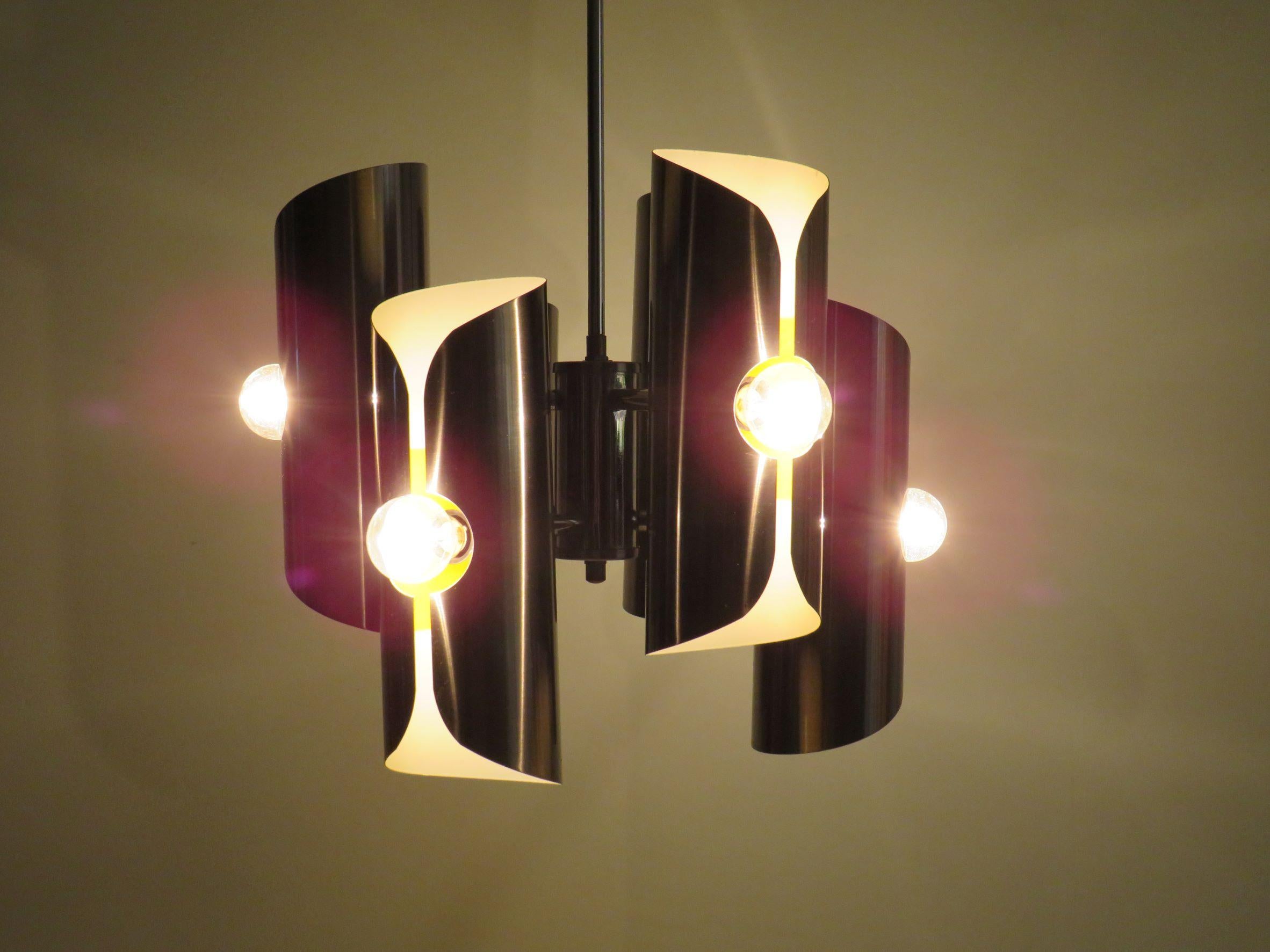 Mid-Century Modern Mid-Century Chandelier by Polam, 1970s For Sale