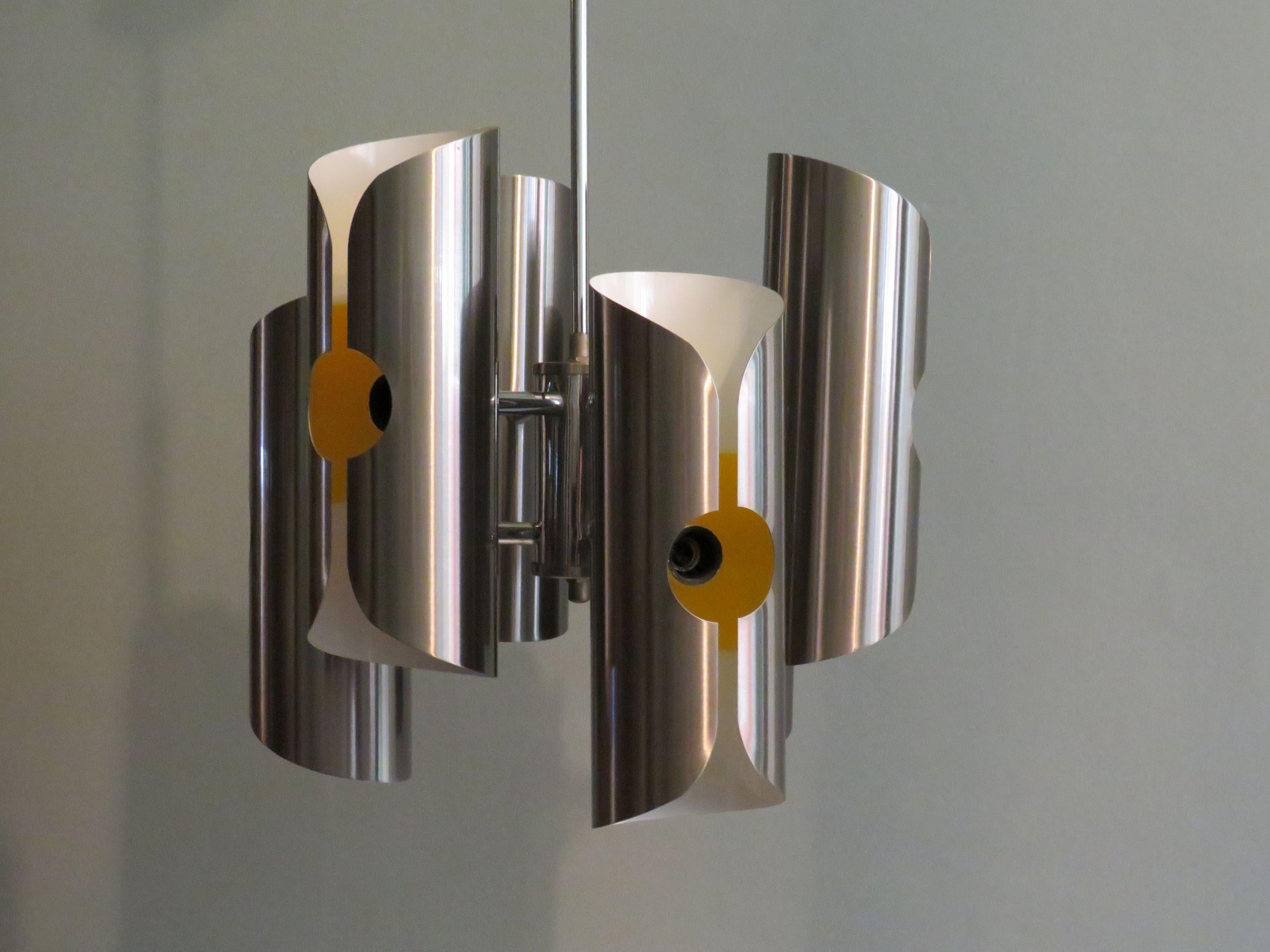 Mid-Century Chandelier by Polam, 1970s In Good Condition For Sale In Herentals, BE