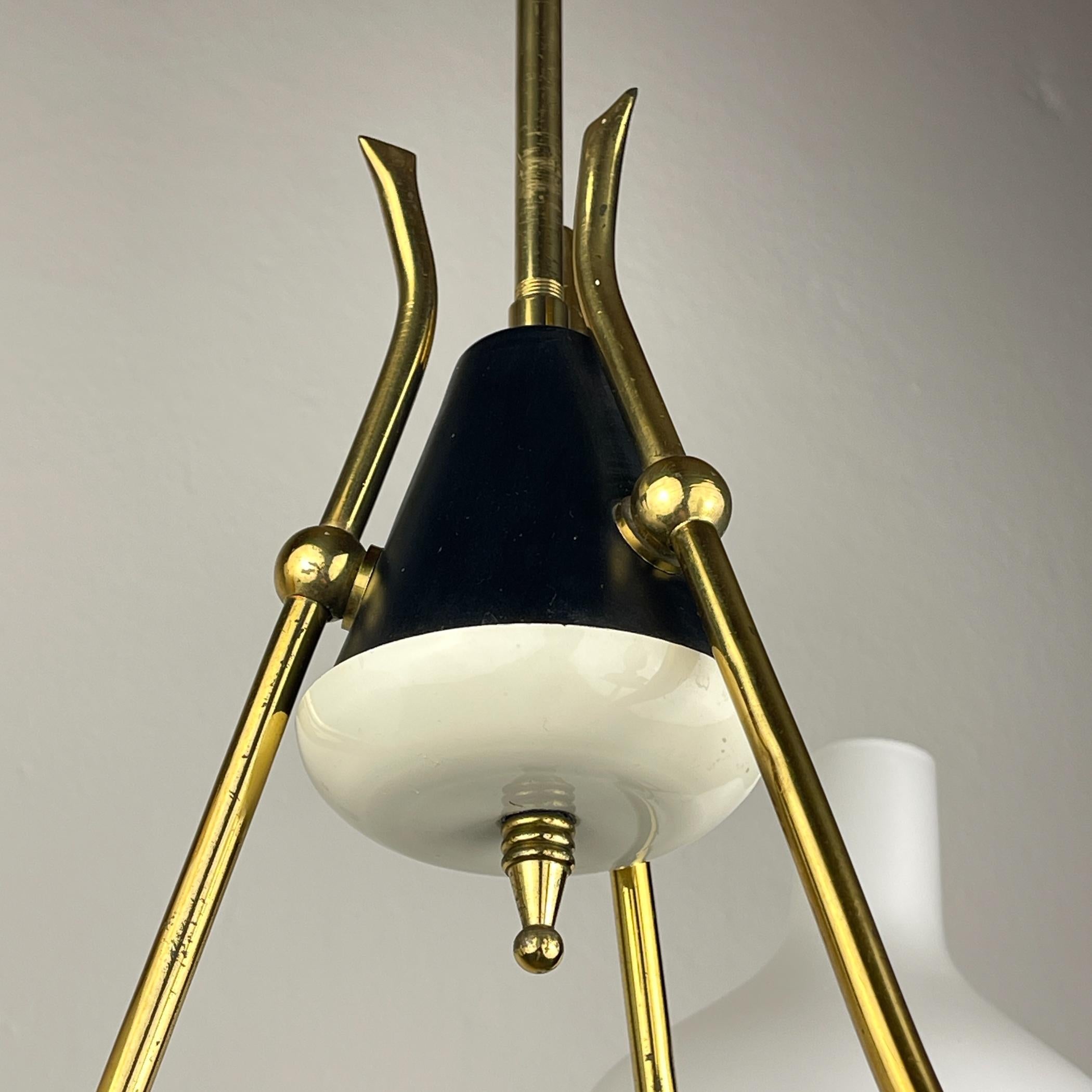 Mid-century chandelier by Stilnovo, Italy 1950s For Sale 12